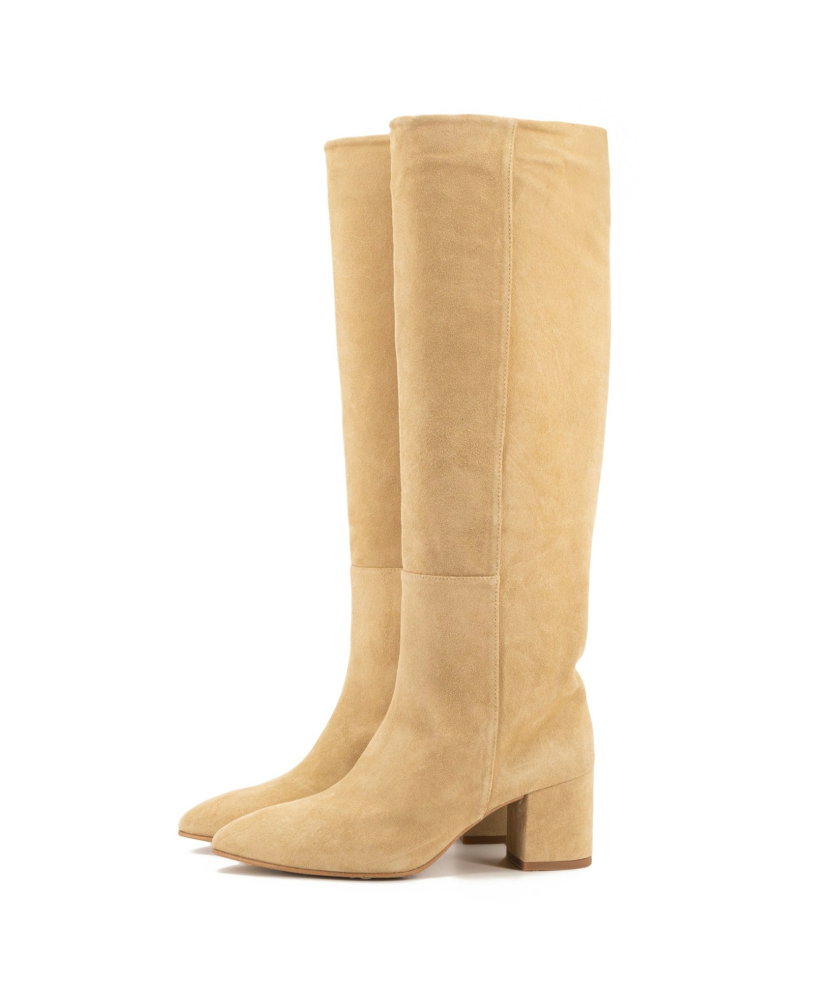 SAND SUEDE TALL BOOTS made by Toral
