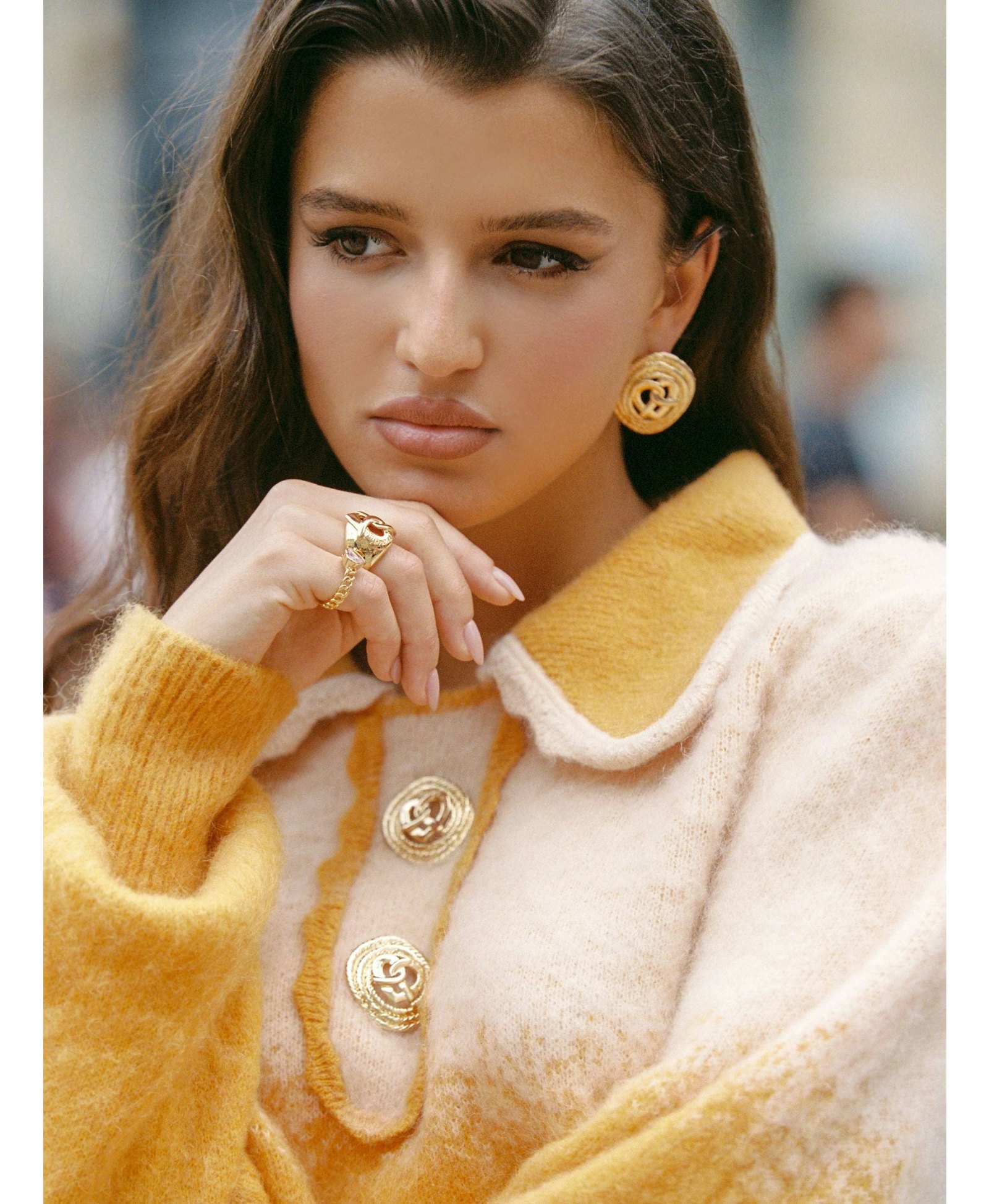 Isabella Earrings in Gold made by Nana Jacqueline