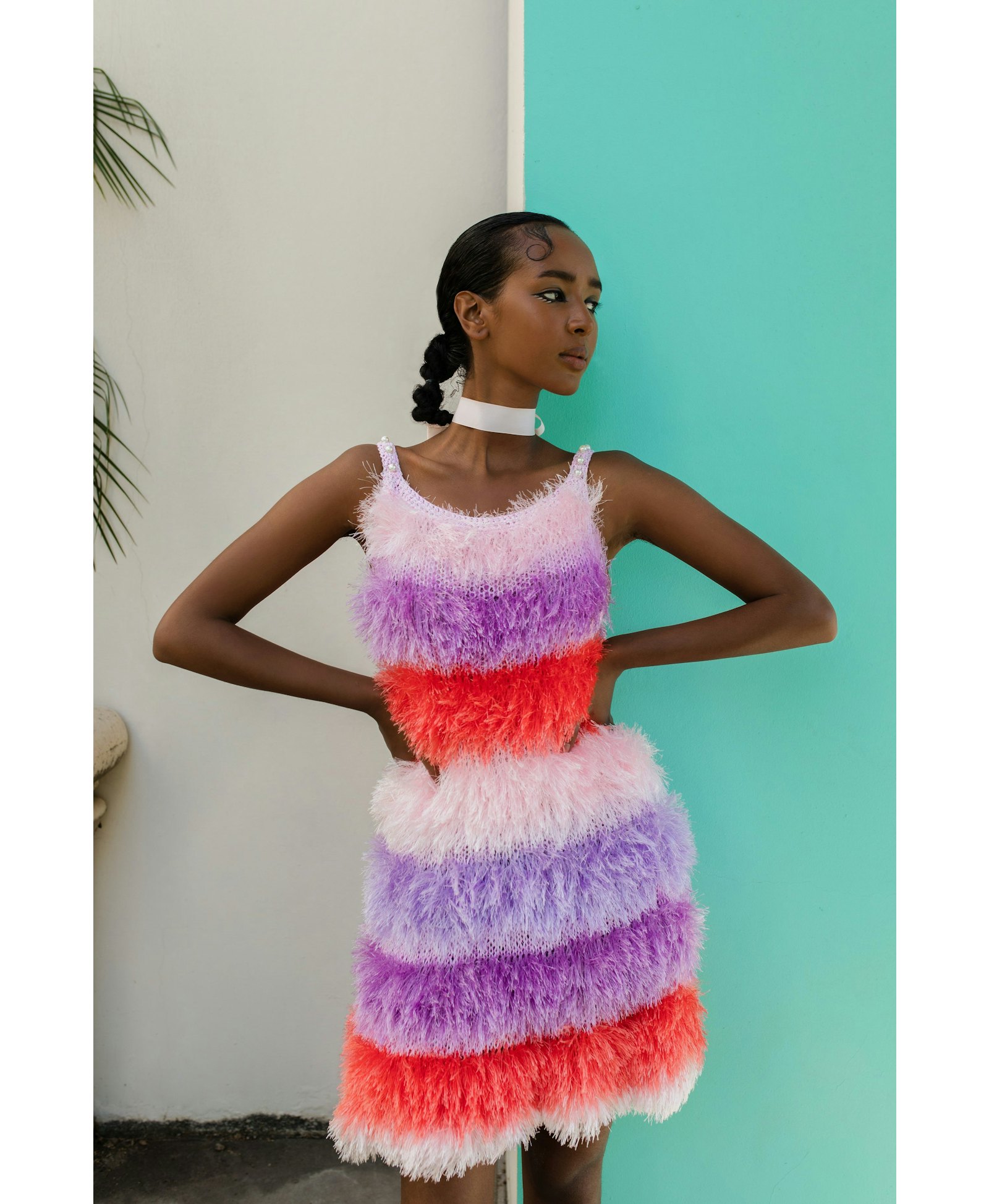 Multicolor Handmade Knit Dress made by ANDREEVA