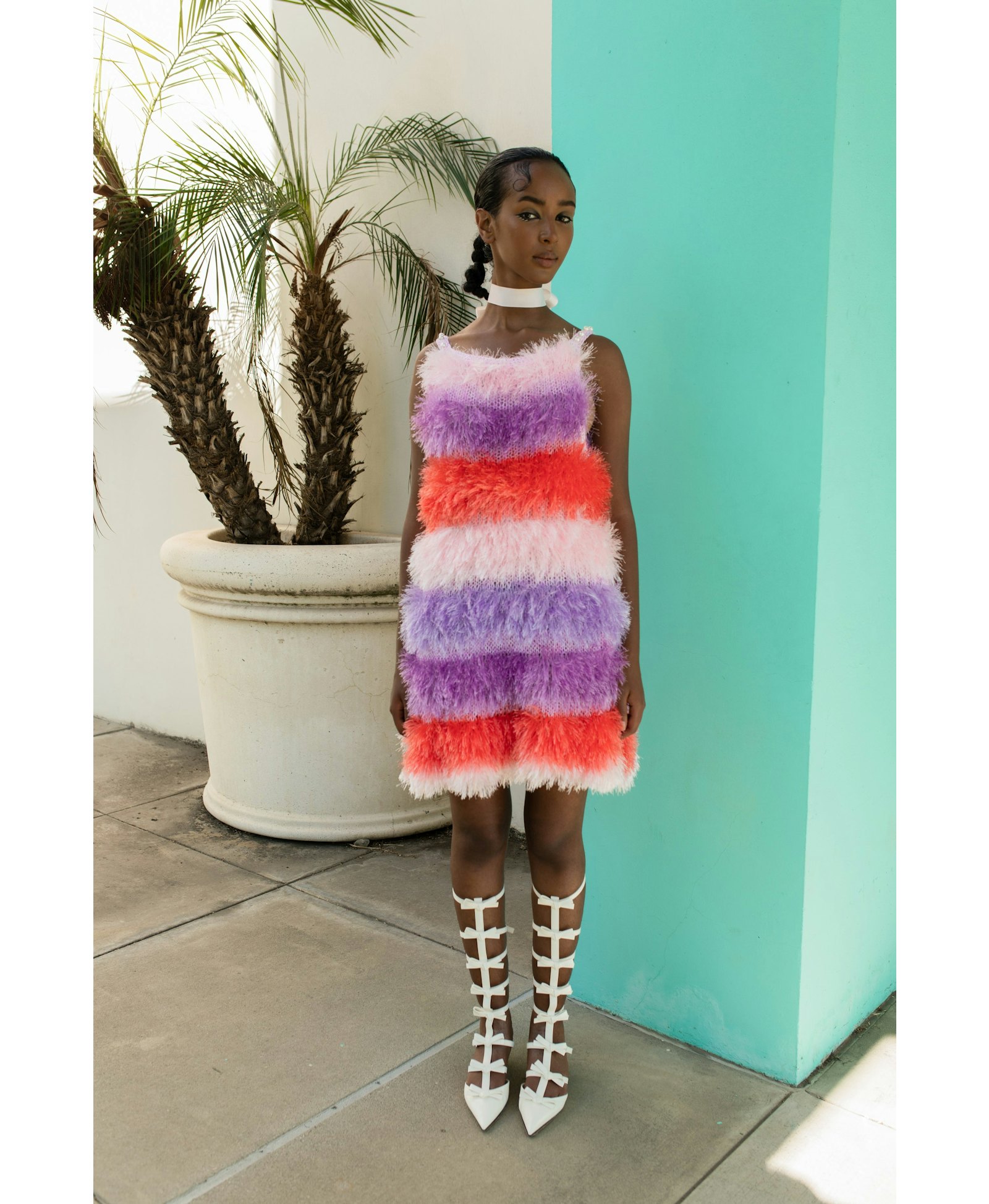 Multicolor Handmade Knit Dress made by ANDREEVA