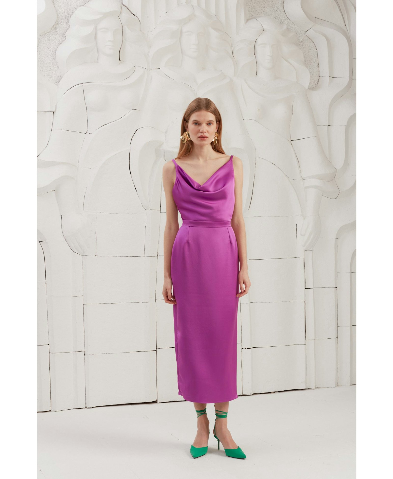 KAMEA magenta pink open back dress made by UNDRESS