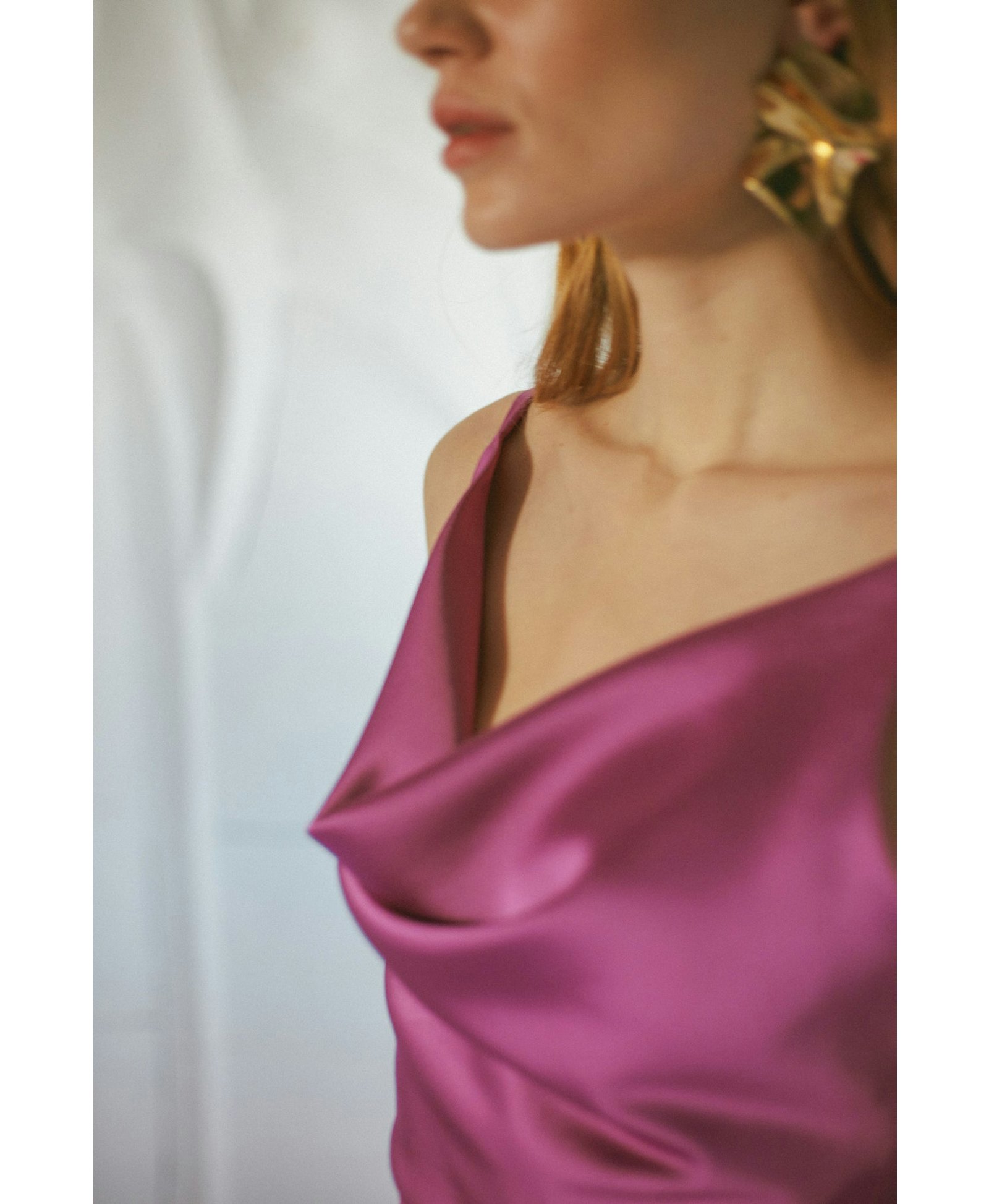 KAMEA magenta pink open back dress made by UNDRESS