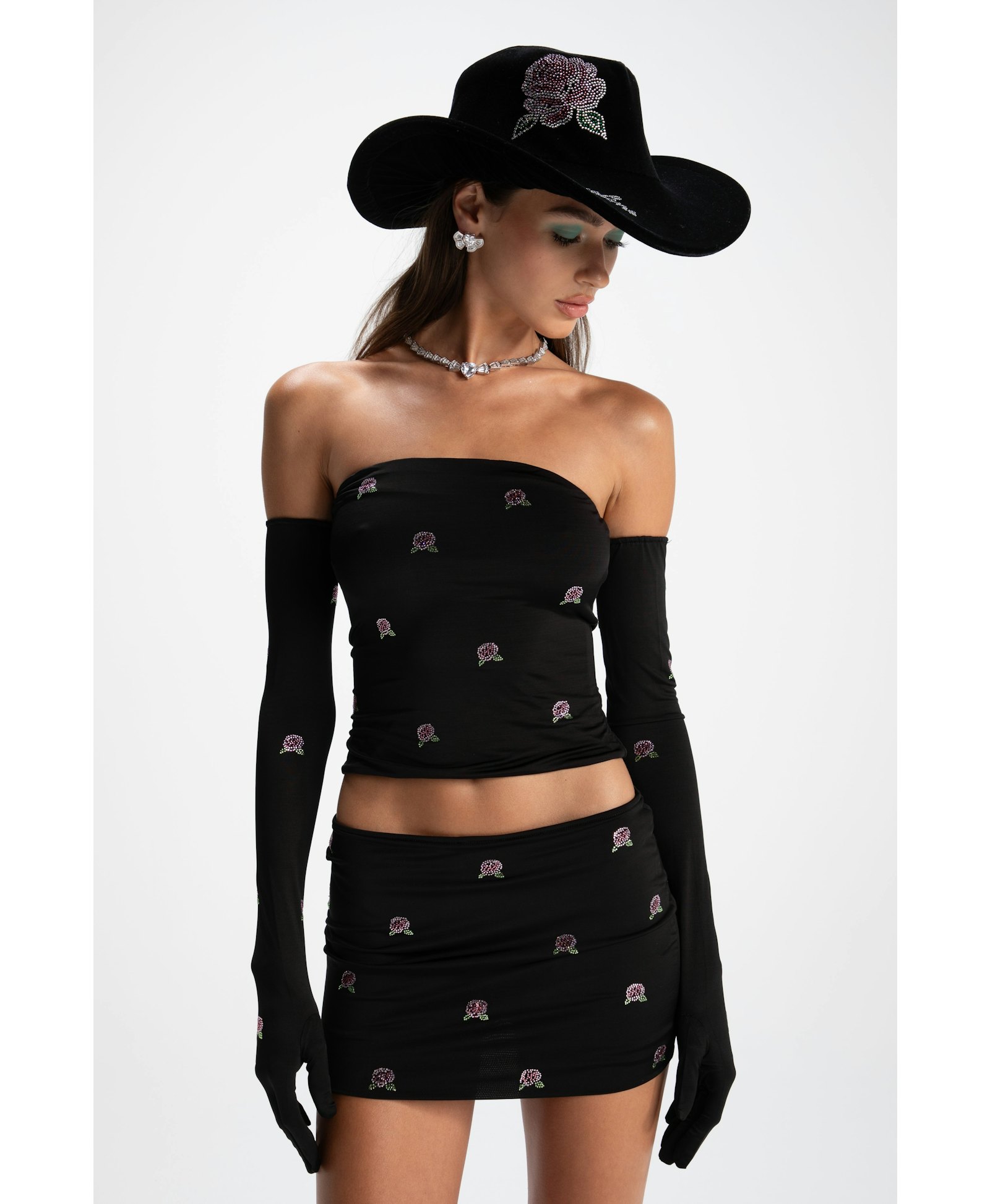 Rosana Embroidered Skirt (Black) in Black made by Nana Jacqueline