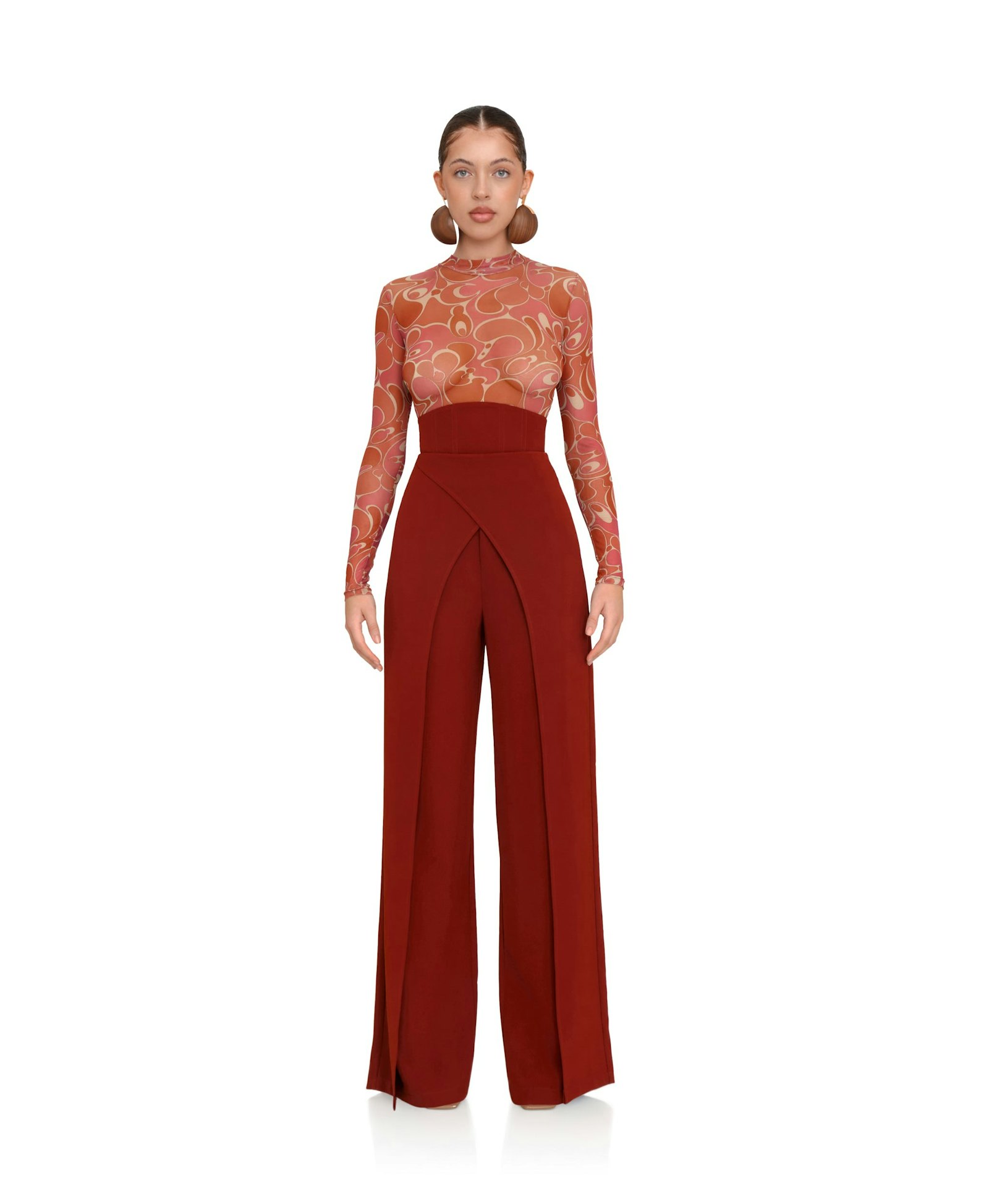 VIRA POMEGRANATE PANTS made by Andrea Iyamah