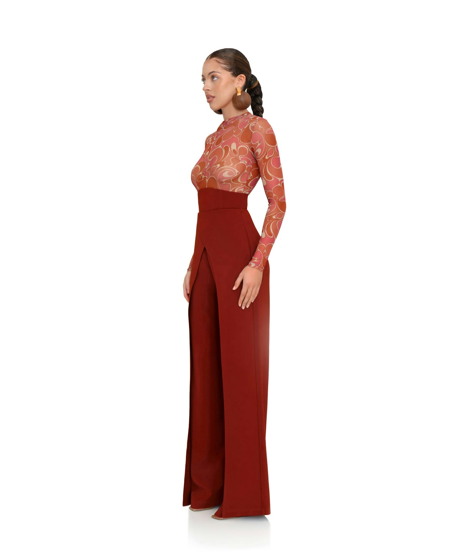 VIRA POMEGRANATE PANTS made by Andrea Iyamah