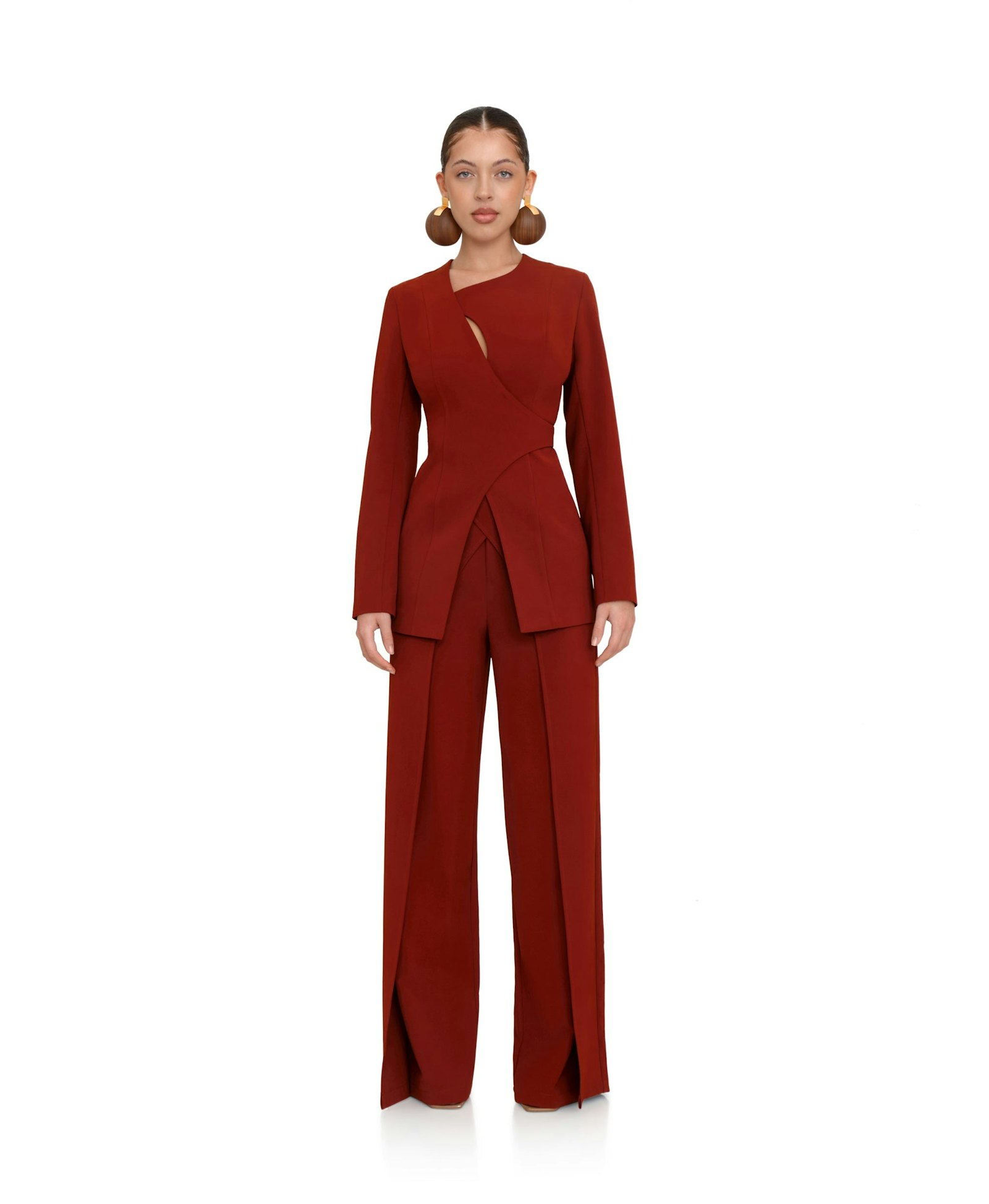 VIRA POMEGRANATE PANTS made by Andrea Iyamah