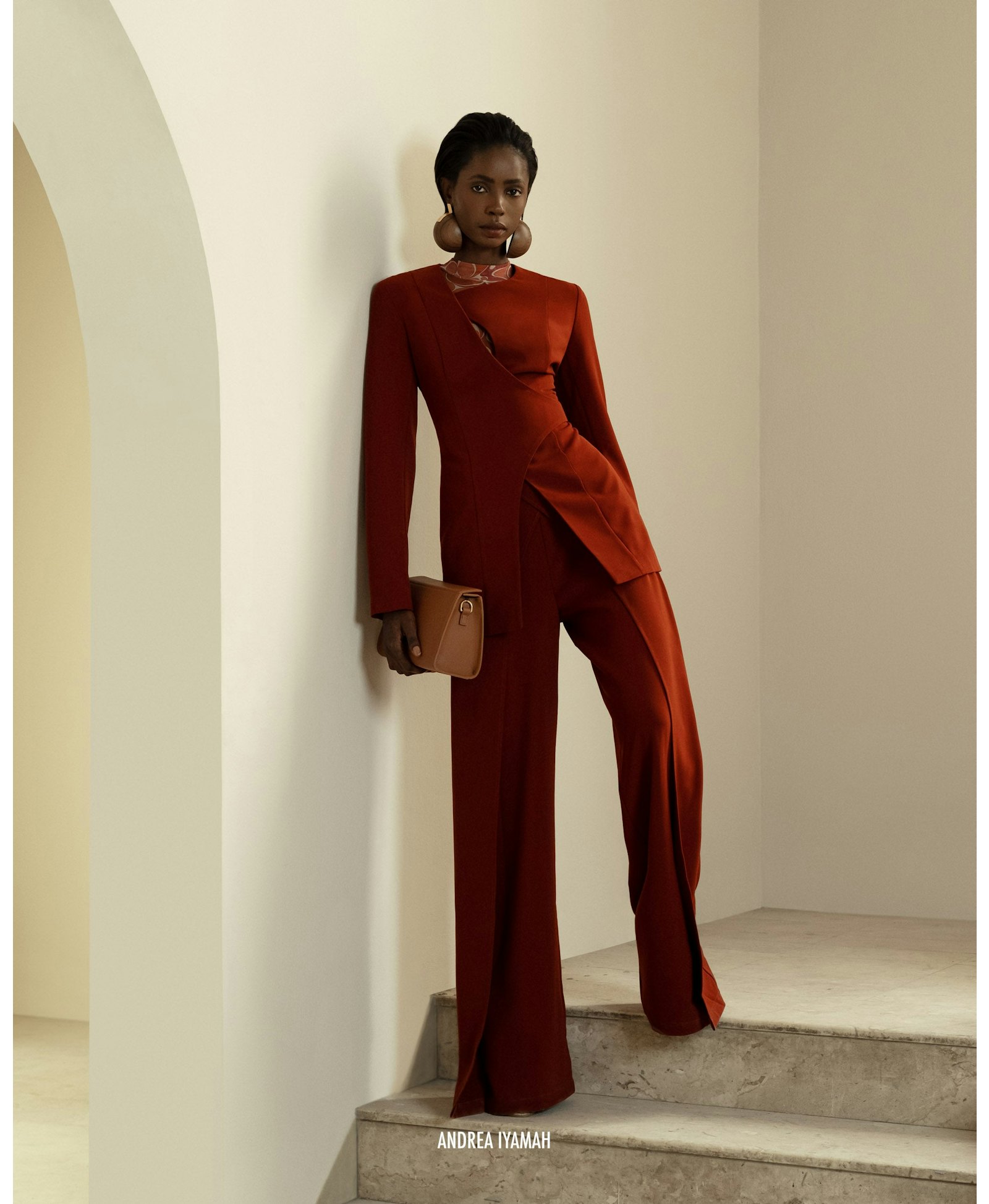 VIRA POMEGRANATE PANTS made by Andrea Iyamah