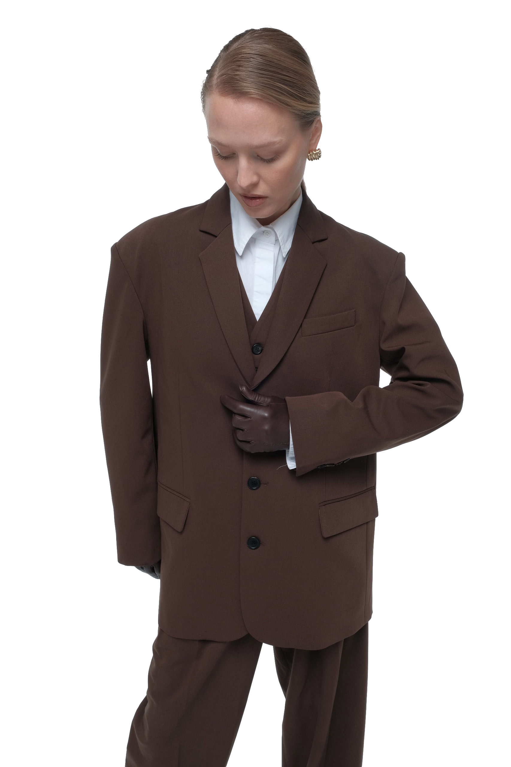 Shop Afterhours Oversized Tailored Suit Blazer In Brown