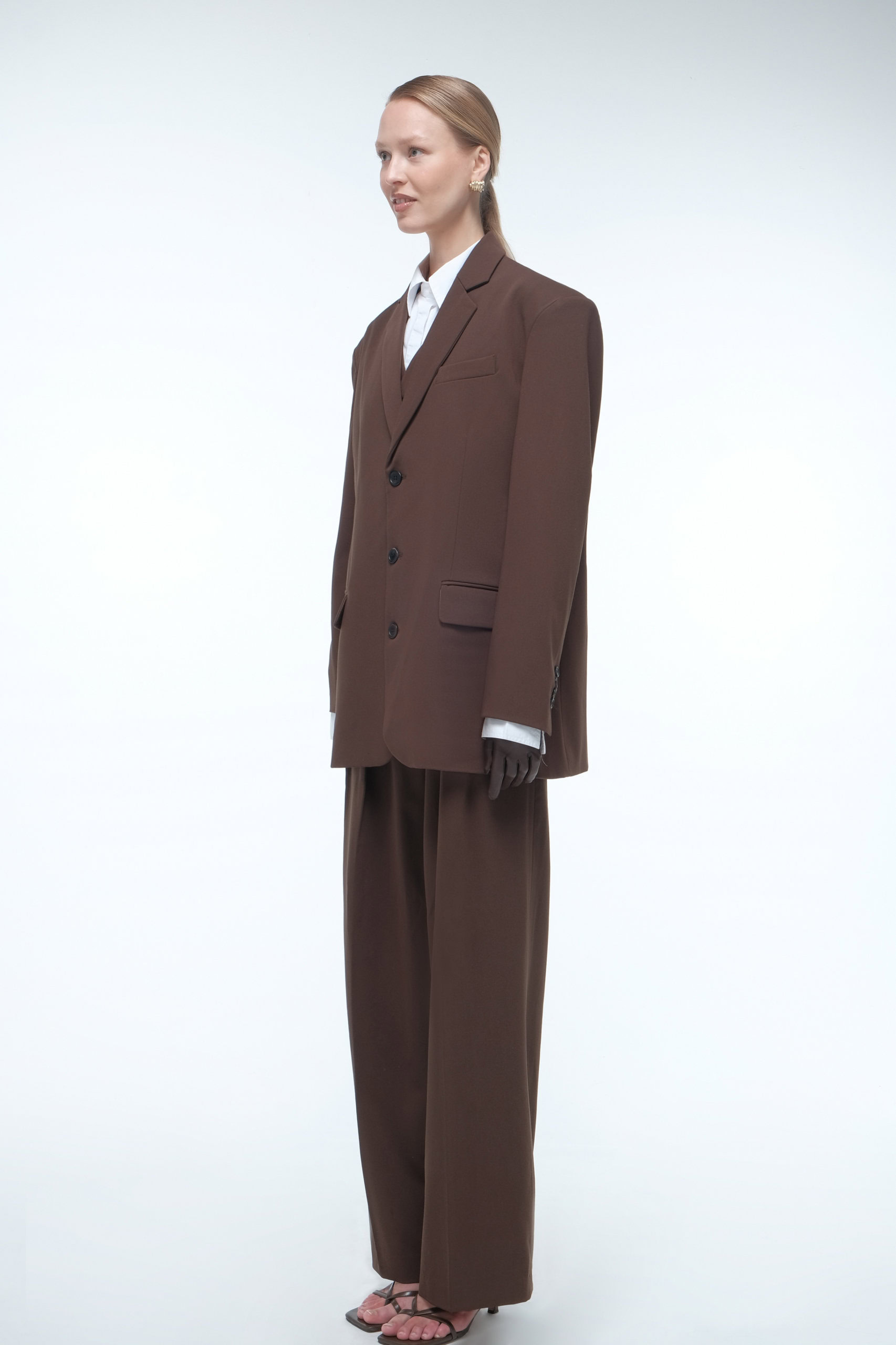 Shop Afterhours Oversized Tailored Suit Blazer In Brown