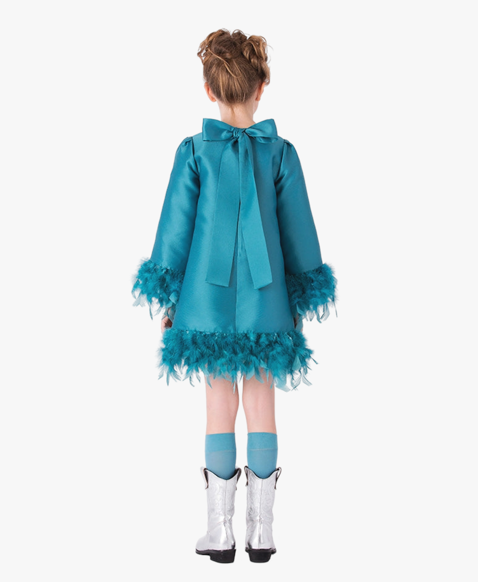 Savaya Feather Girls Dress made by Mama Luma