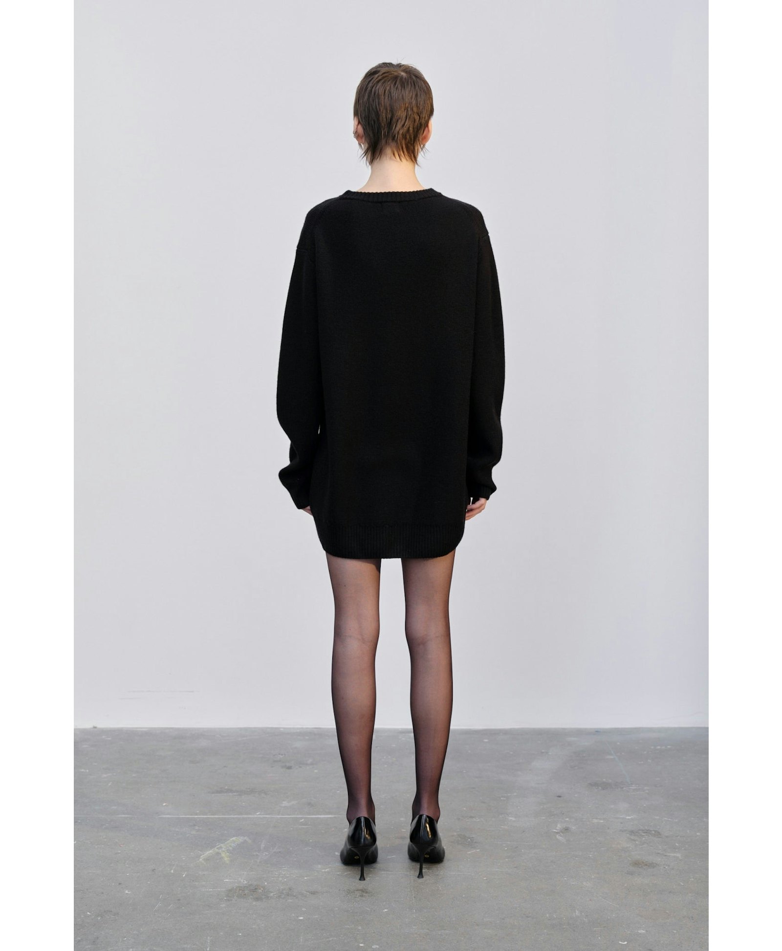 Fred Knit Sweater Dress - Black made by HERSKIND