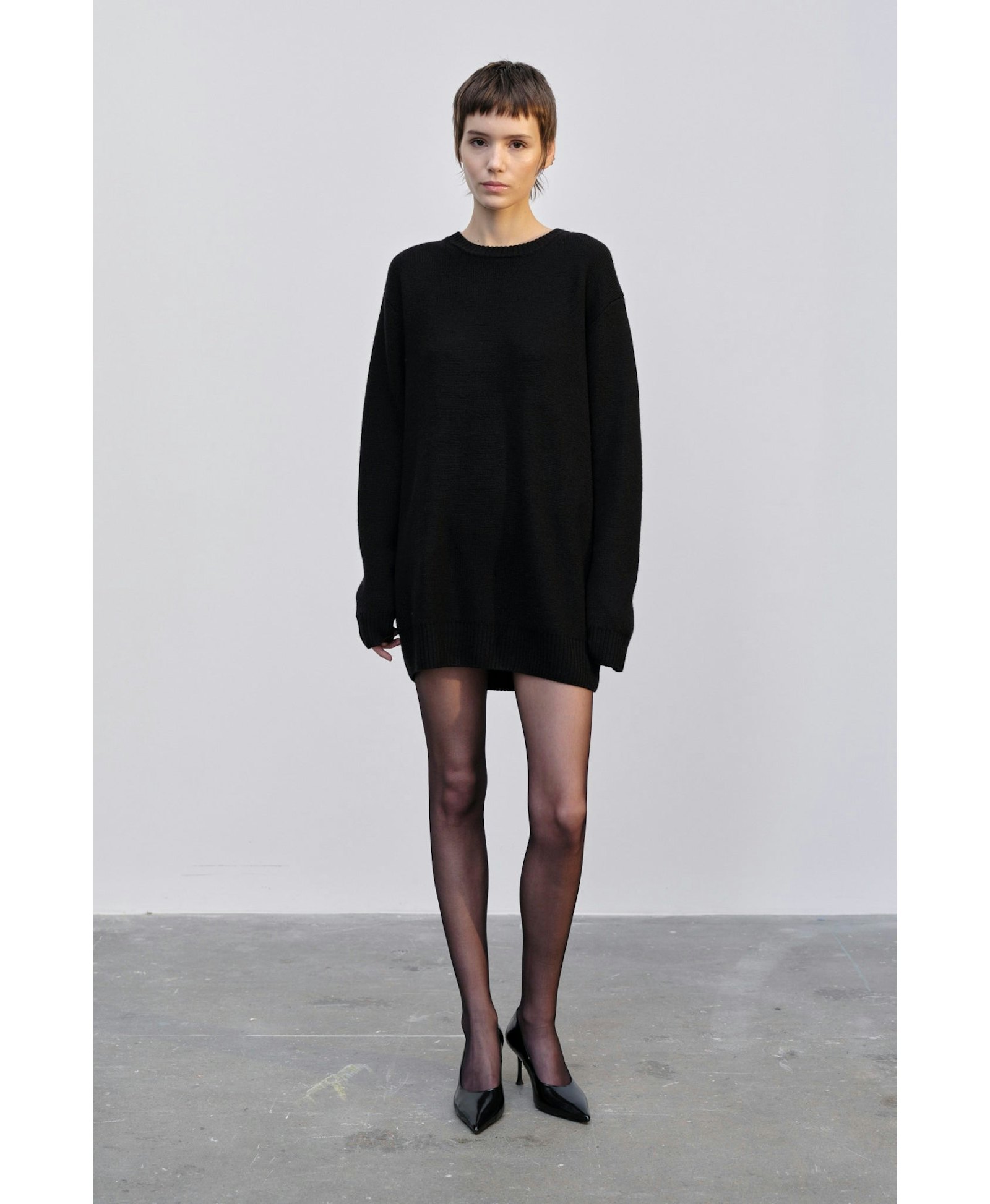 Fred Knit Sweater Dress - Black made by HERSKIND