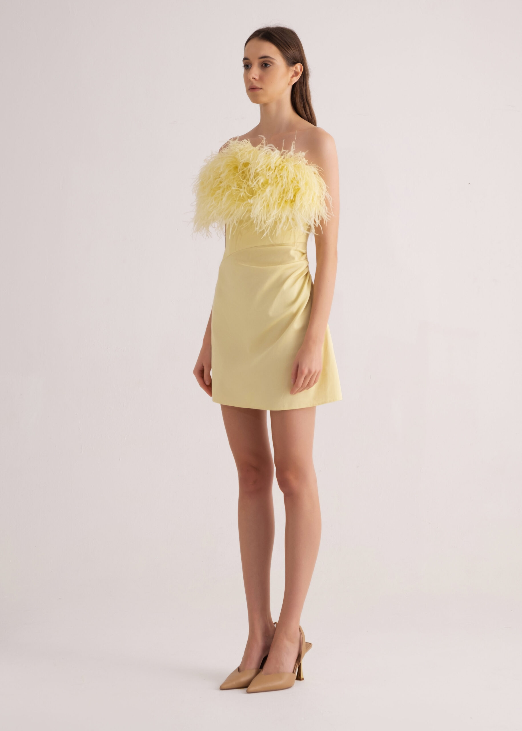 Yellow clearance feather dress