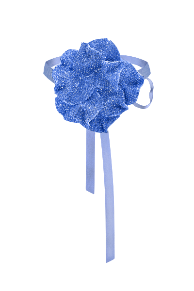 Nué Crystal Flower Choker In Blue