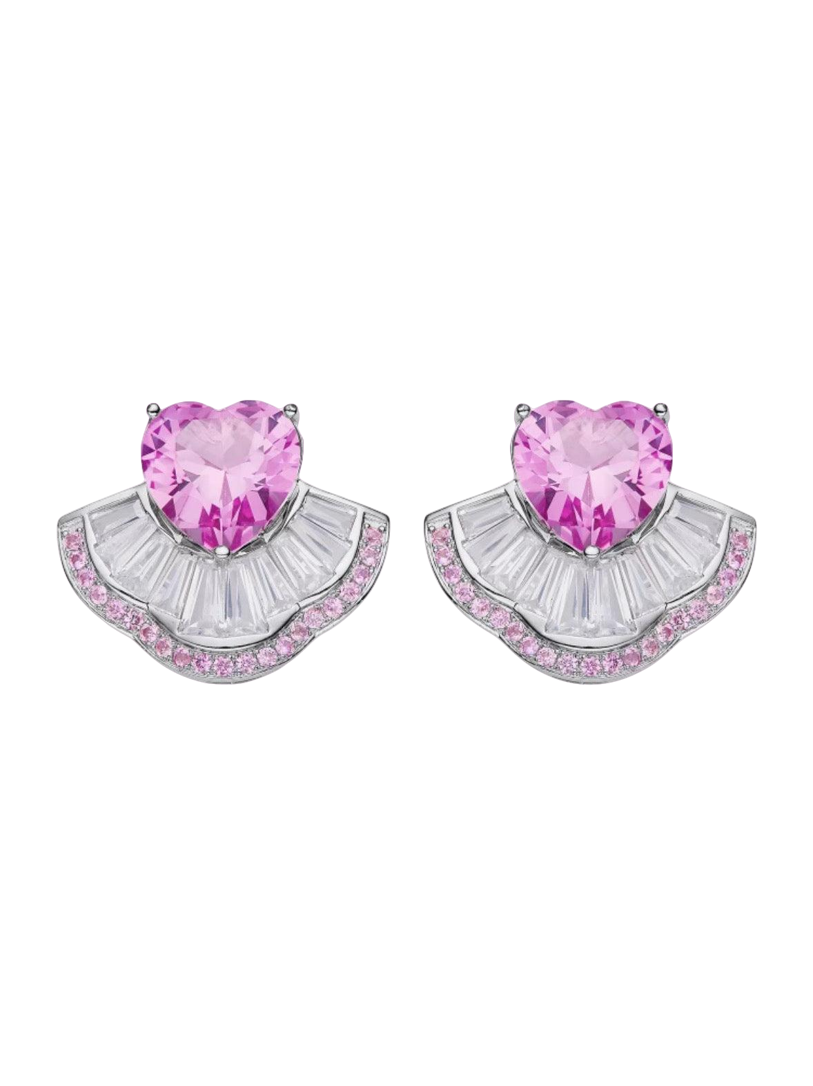 Nana Jacqueline Emilia Heart Earrings (pink) (final Sale)