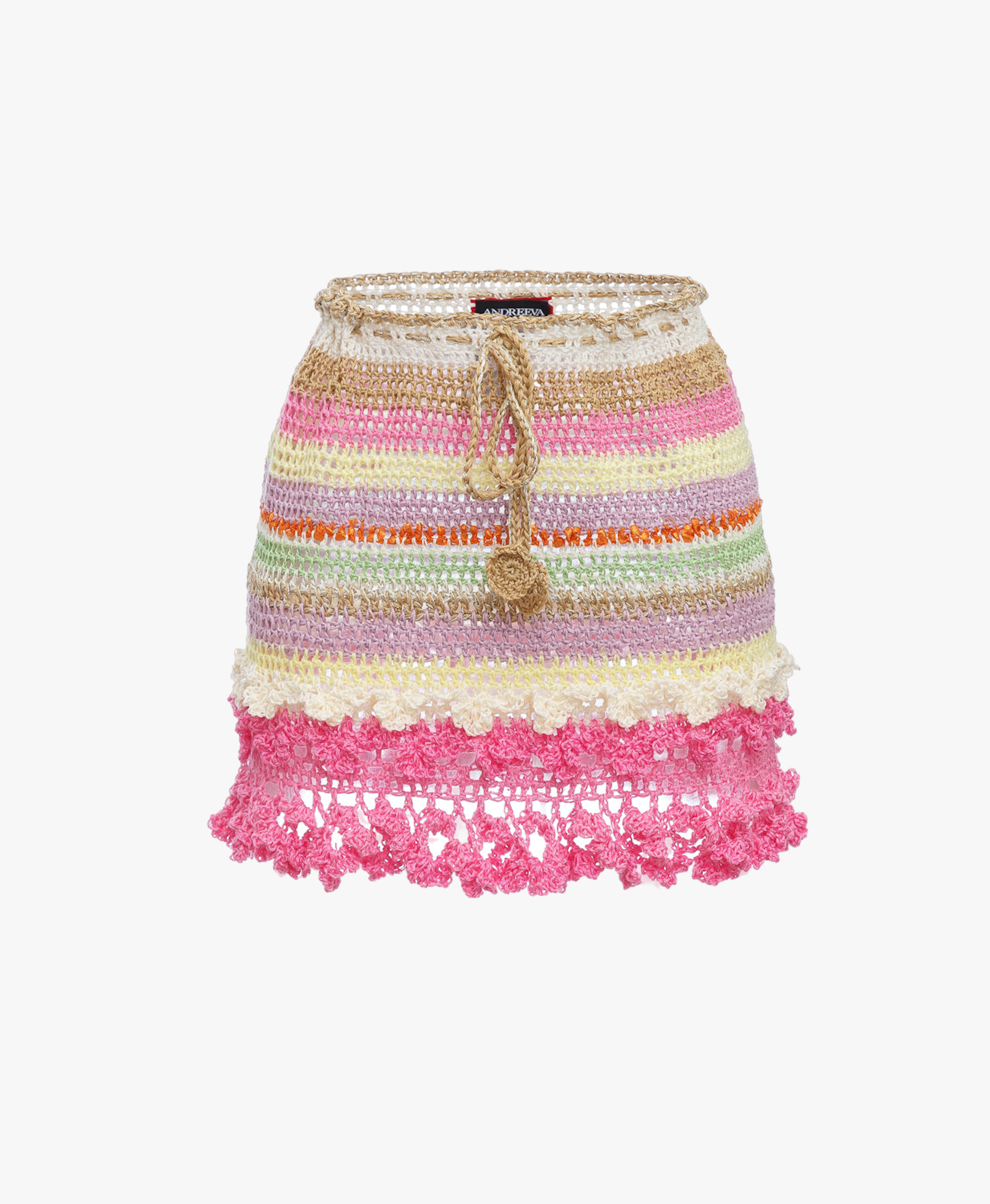 Malva Multicolor Handmade Crochet Mini Skirt made by ANDREEVA