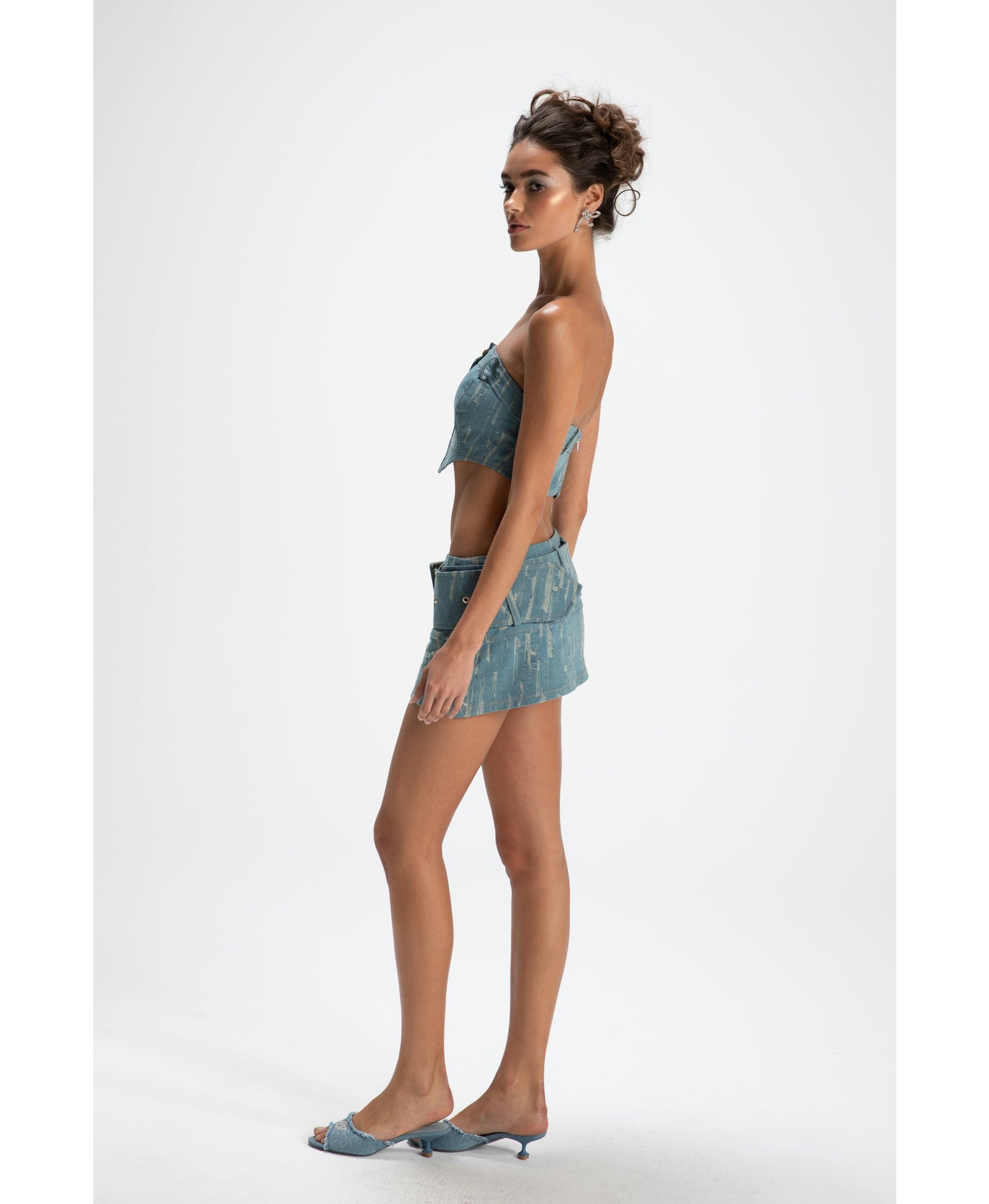 Claire Denim Mini Skirt in Blue made by Nana Jacqueline