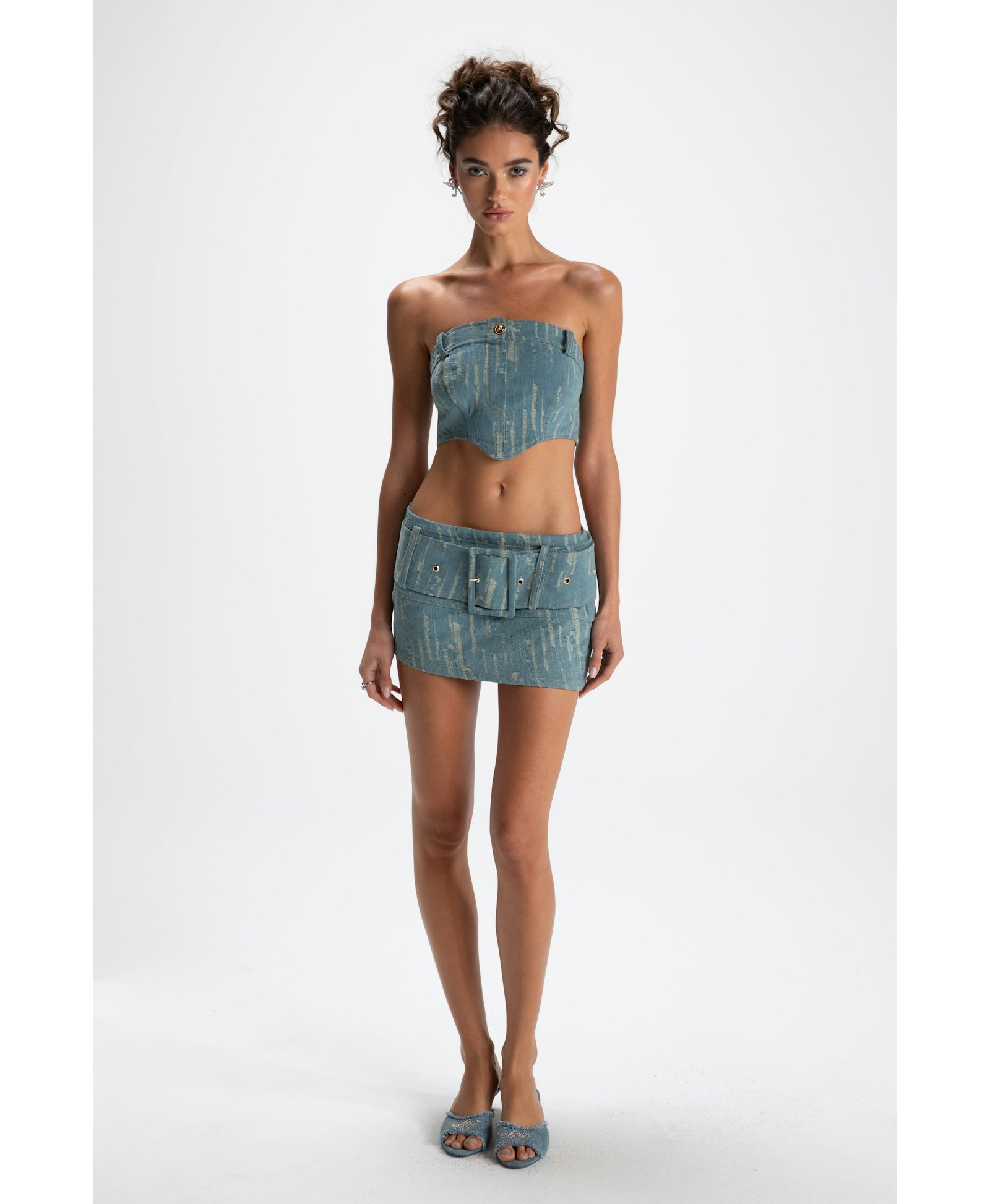 Claire Denim Mini Skirt in Blue made by Nana Jacqueline