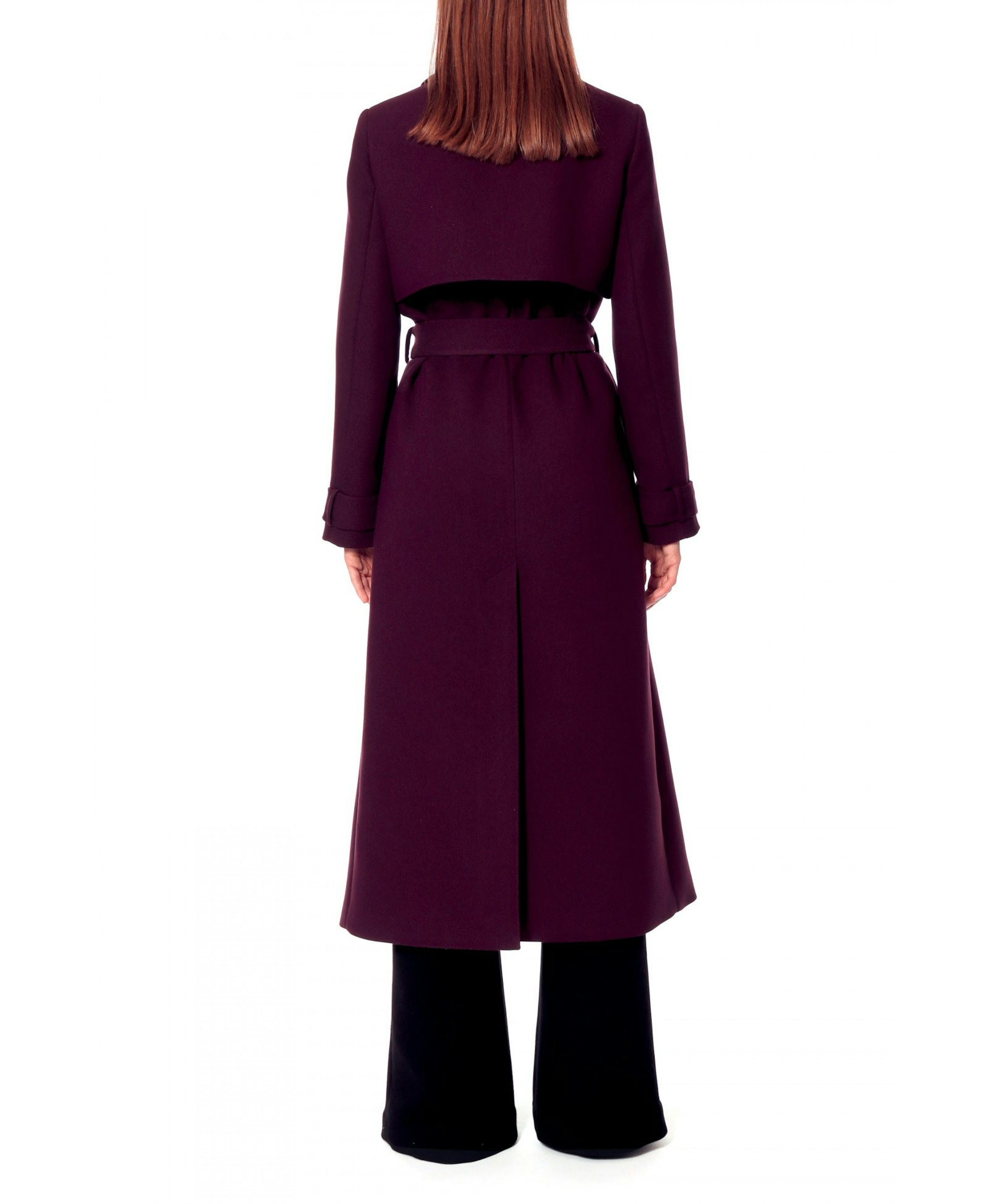 Coat Colette Plum Wine in Purple made by HALEWSKI