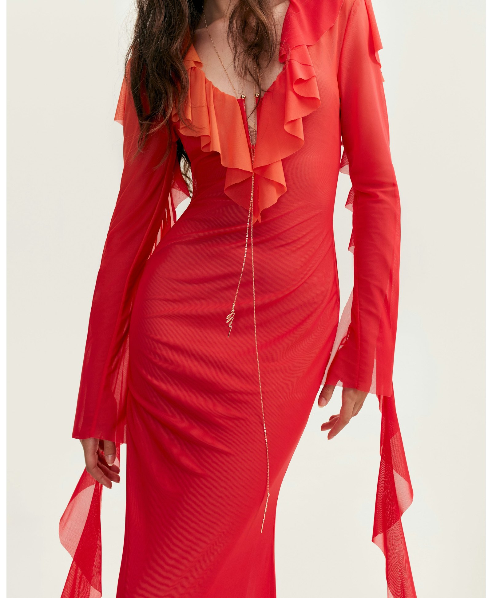 Flowy coral maxi dress, Xo Xo made by Milla