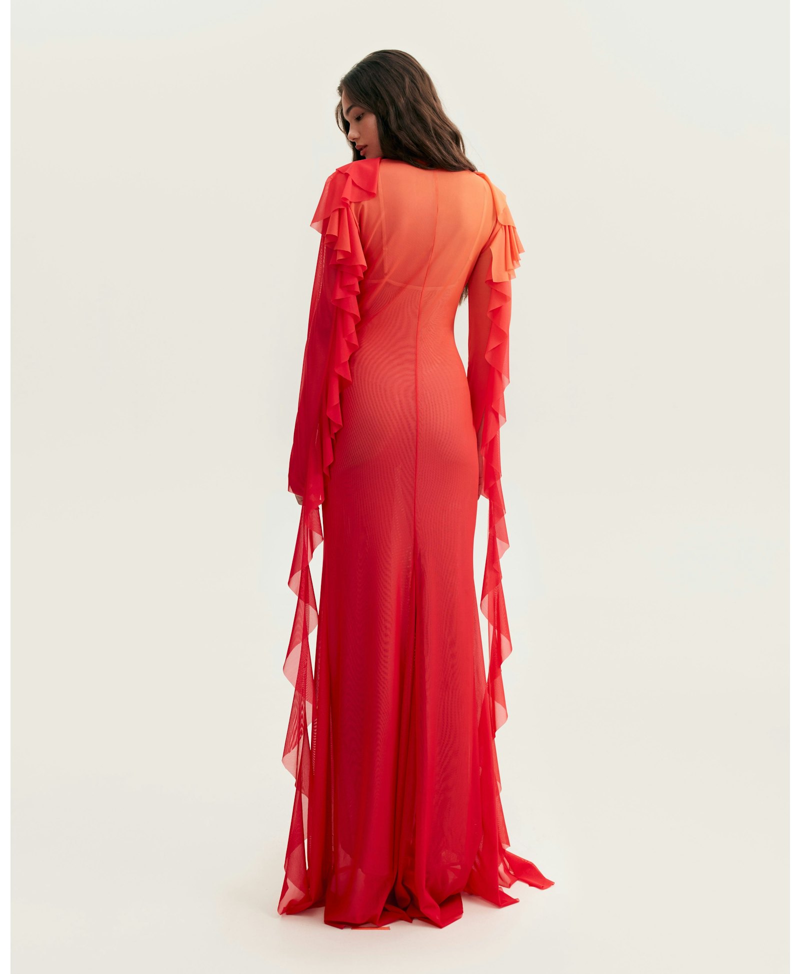 Flowy coral maxi dress, Xo Xo made by Milla