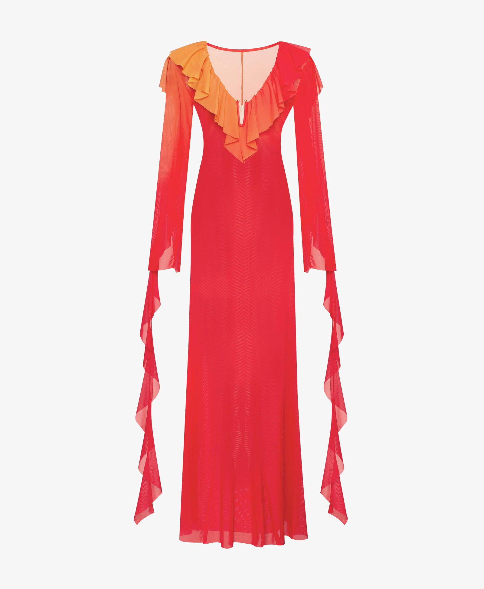Flowy coral maxi dress, Xo Xo made by Milla