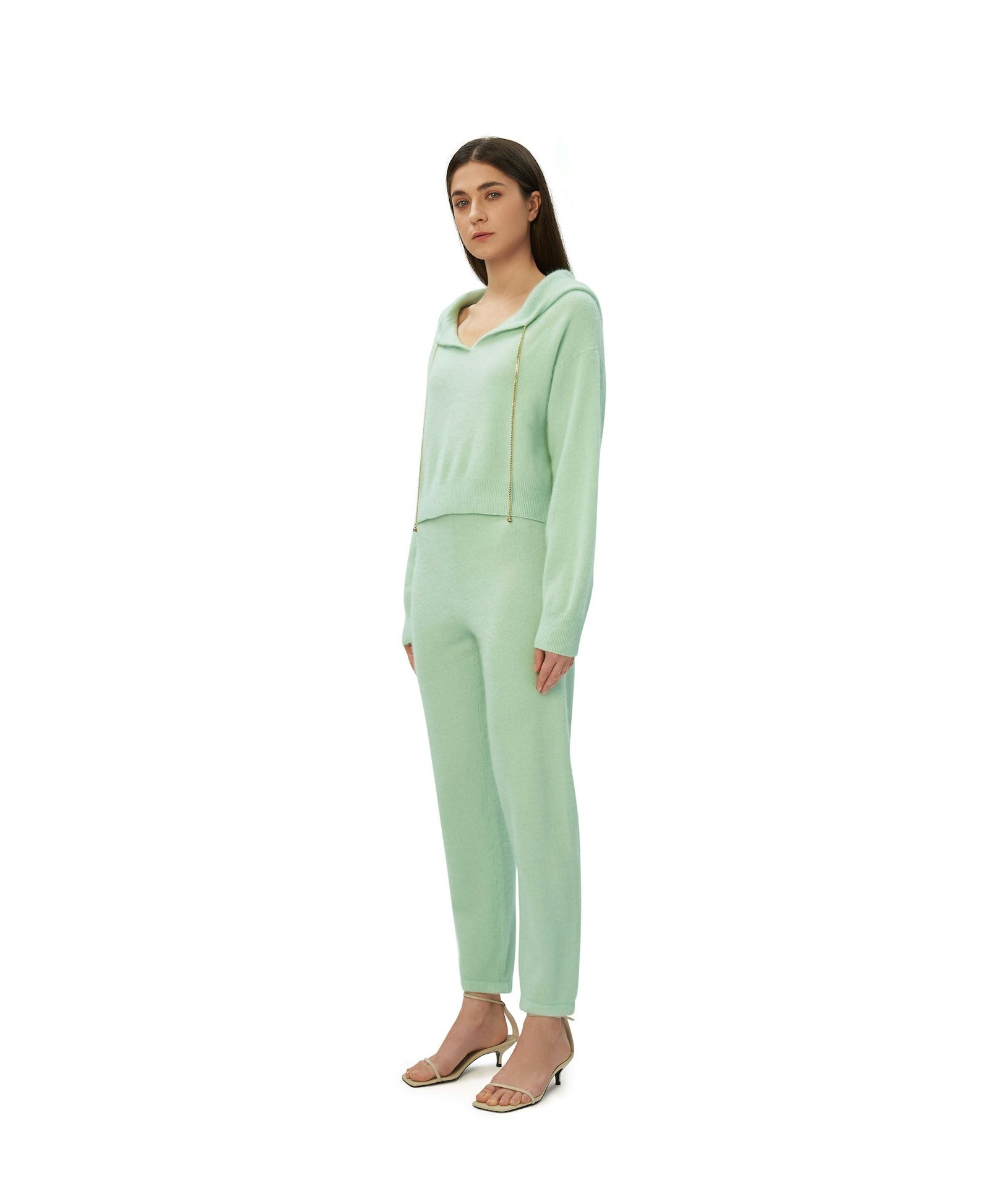FLUFFY CASHMERE SWEATPANTS in Green made by CRUSH Collection