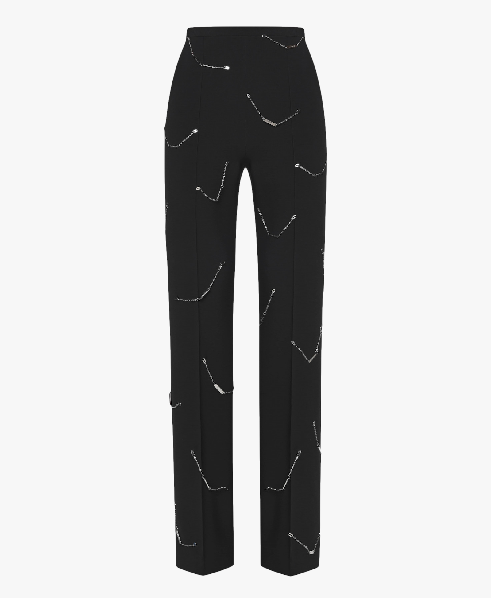 CHAIN-EMBELLISHED HIGH-WAIST PANTS made by KEBURIA