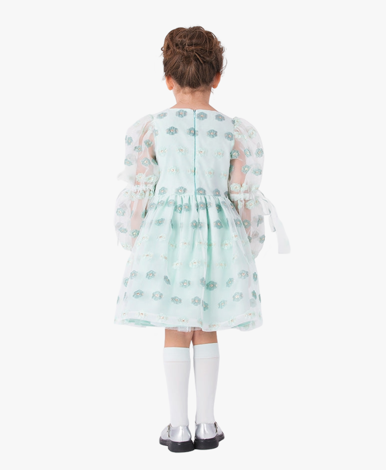 Jacquard Flowers Girls Dress made by Mama Luma