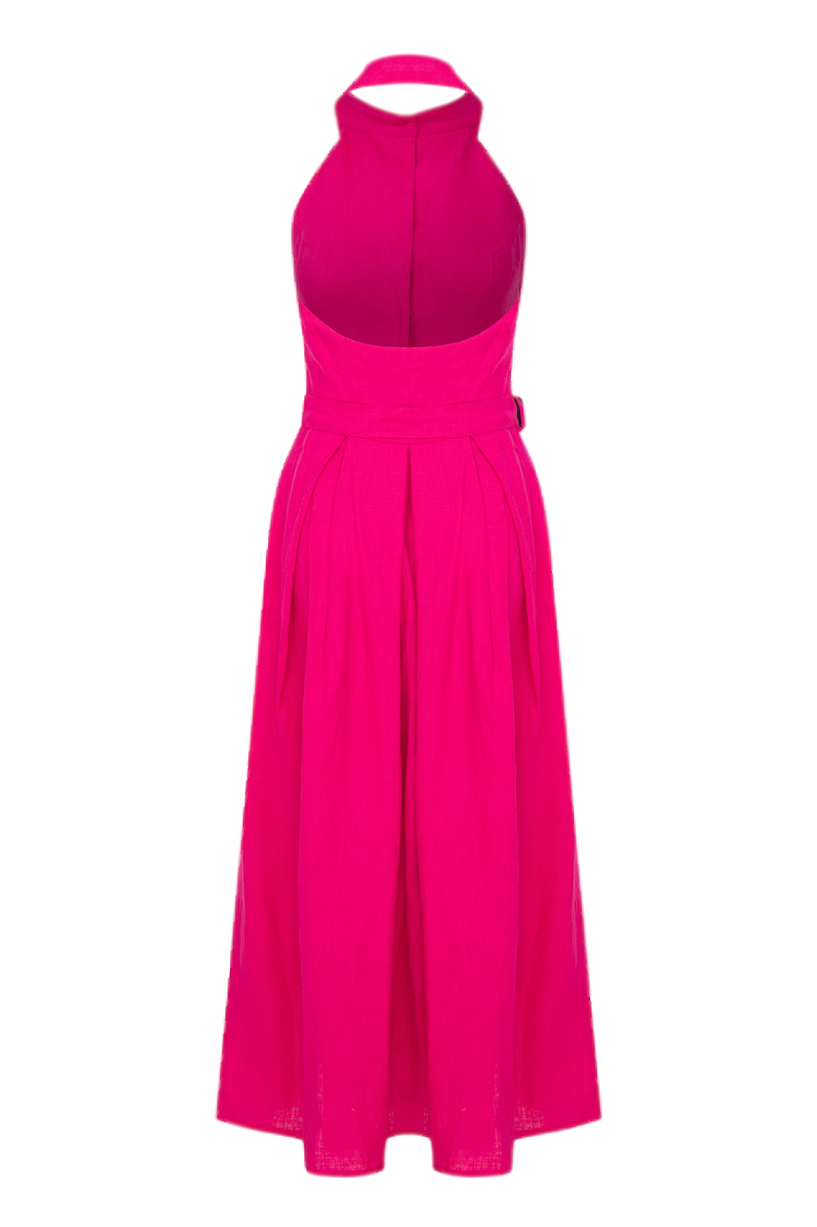 Shop Nazli Ceren Carrie Linen Midi Dress In Berry Pink