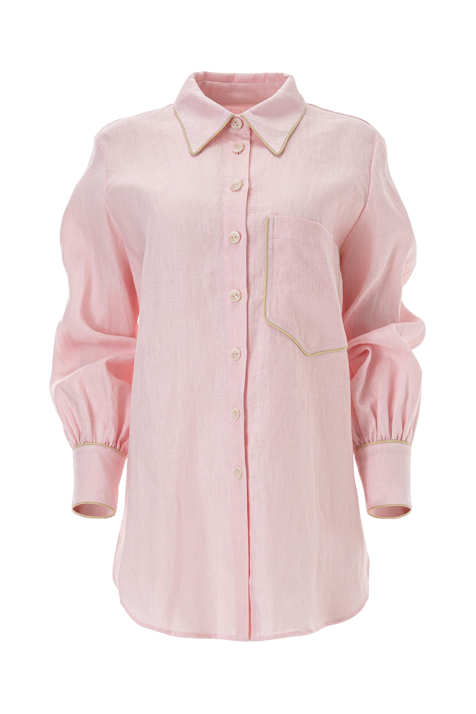 Lita Couture Oversized Linen Shirt In Baby Pink