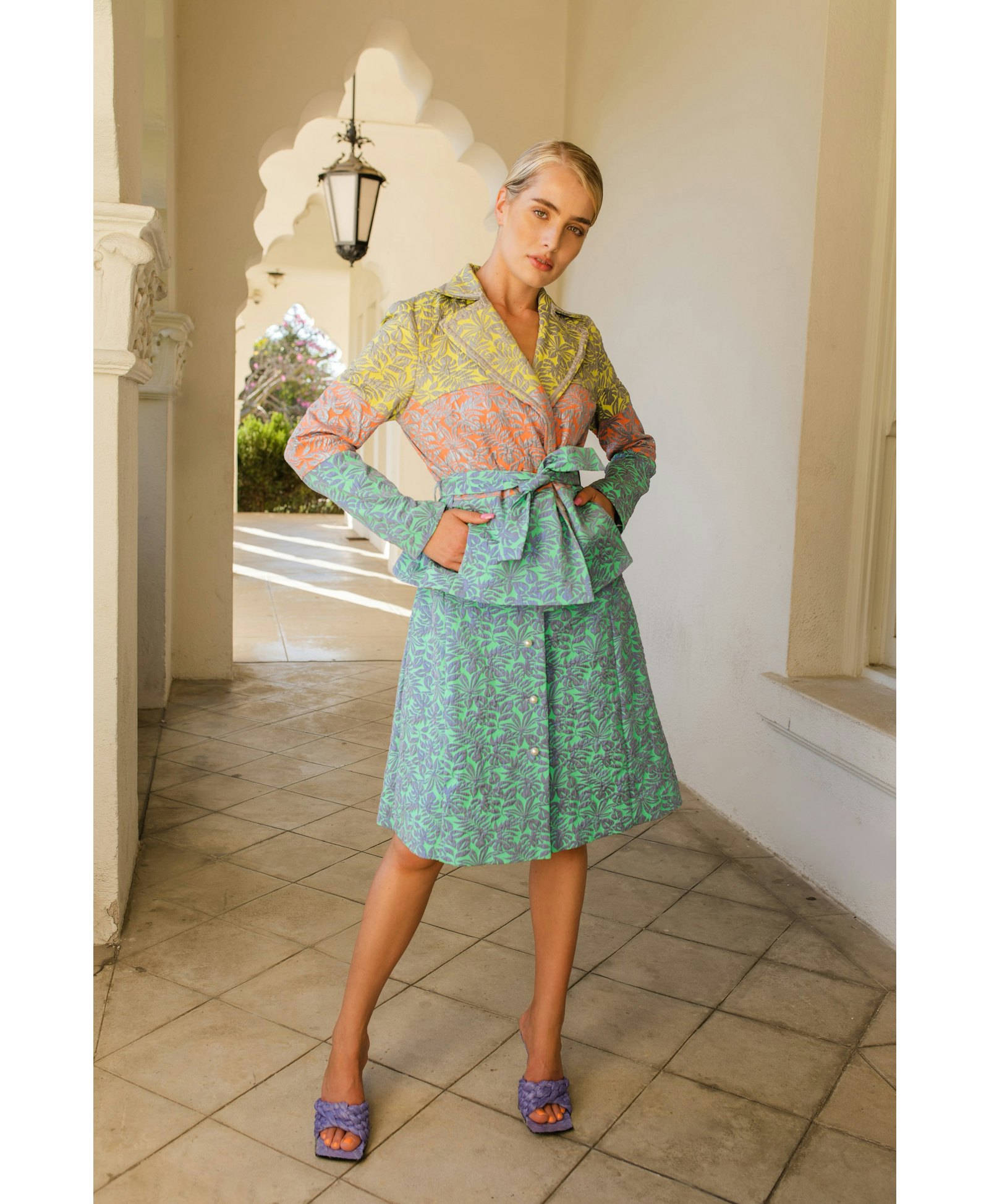 Patchwork Multicolor Jacquard Jacket made by ANDREEVA