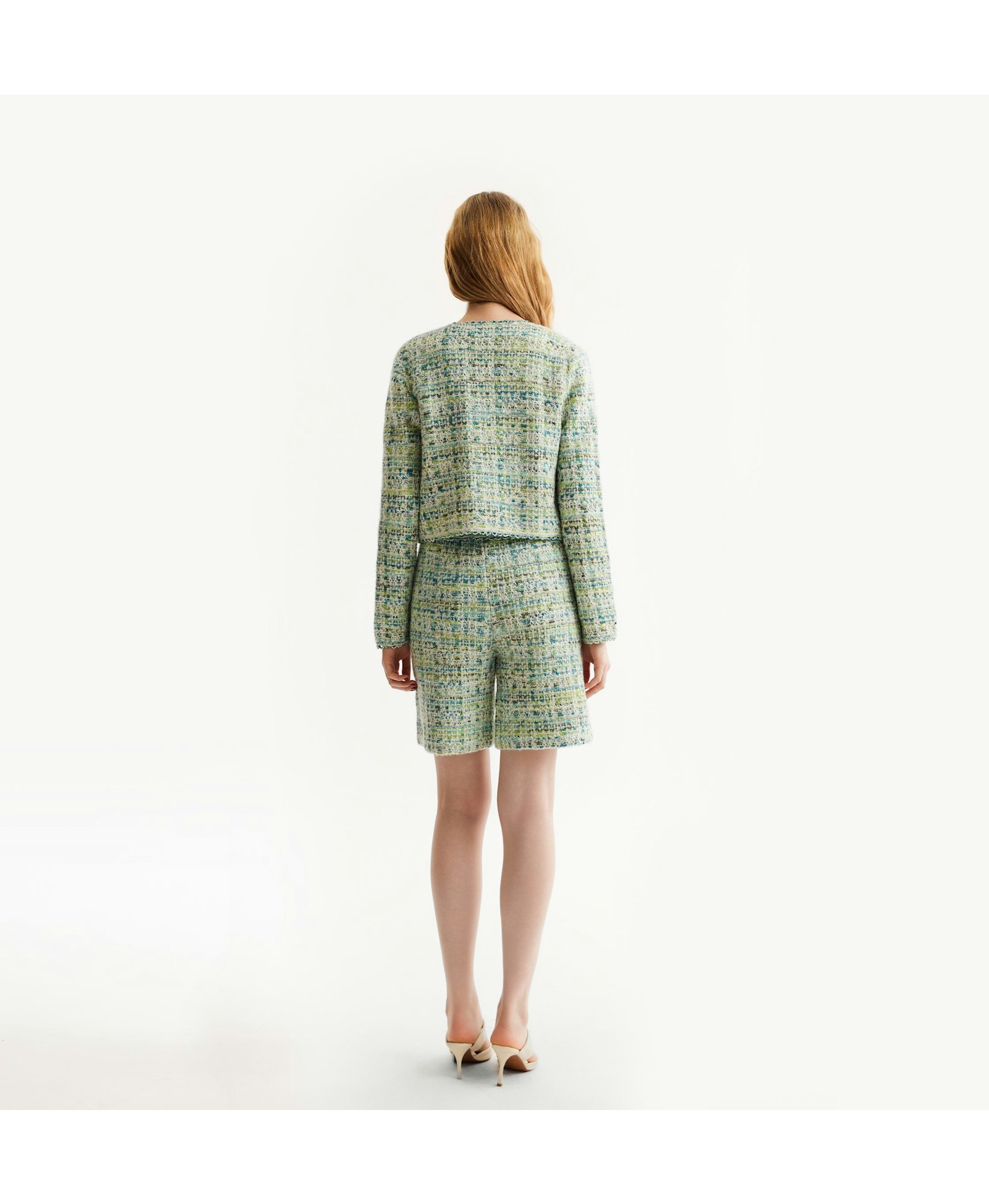 CHECK TWEED PLACKET JACKET made by CRUSH Collection