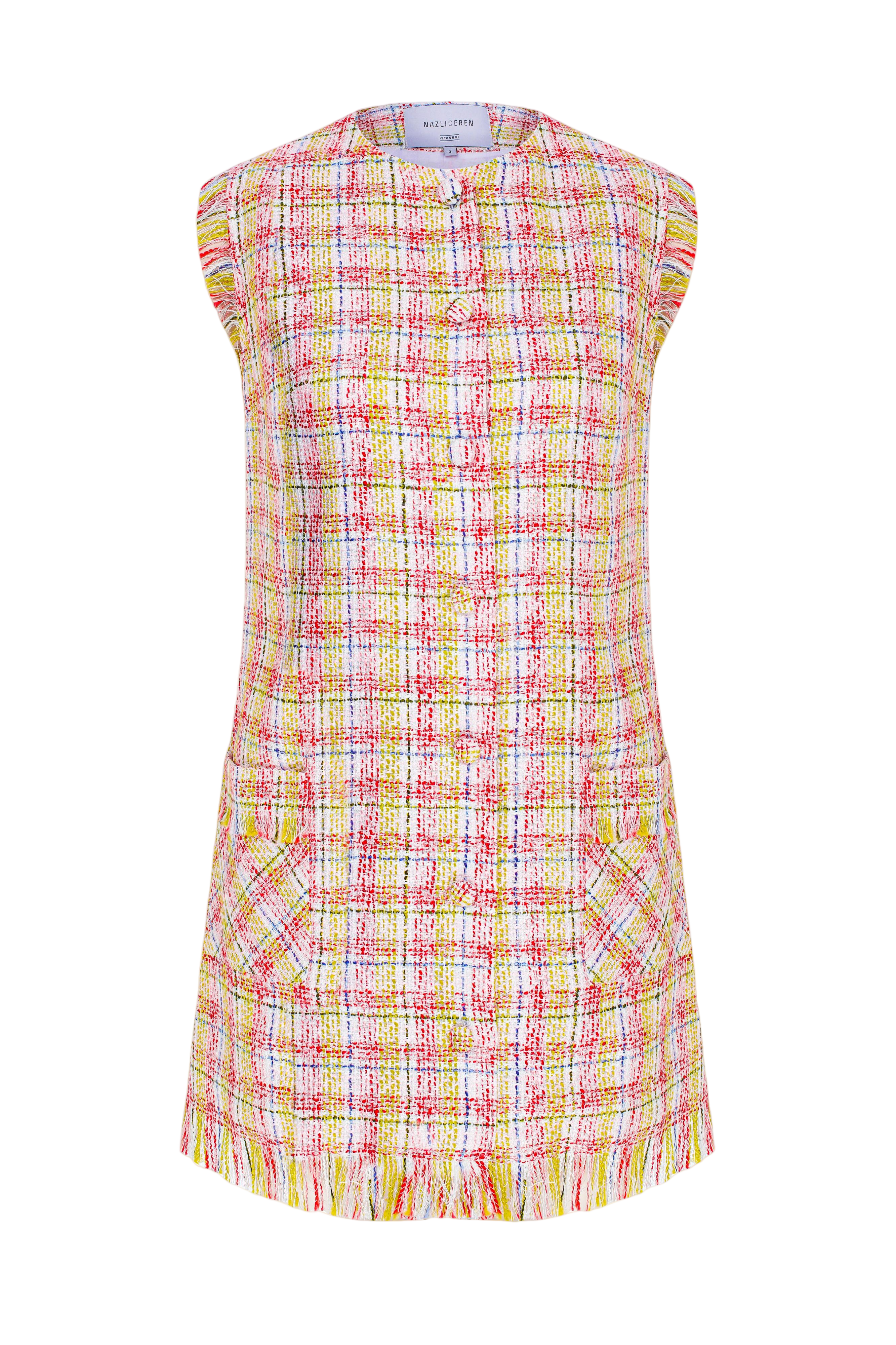 Nazli Ceren Chloe Cotton Tweed Mini Dress