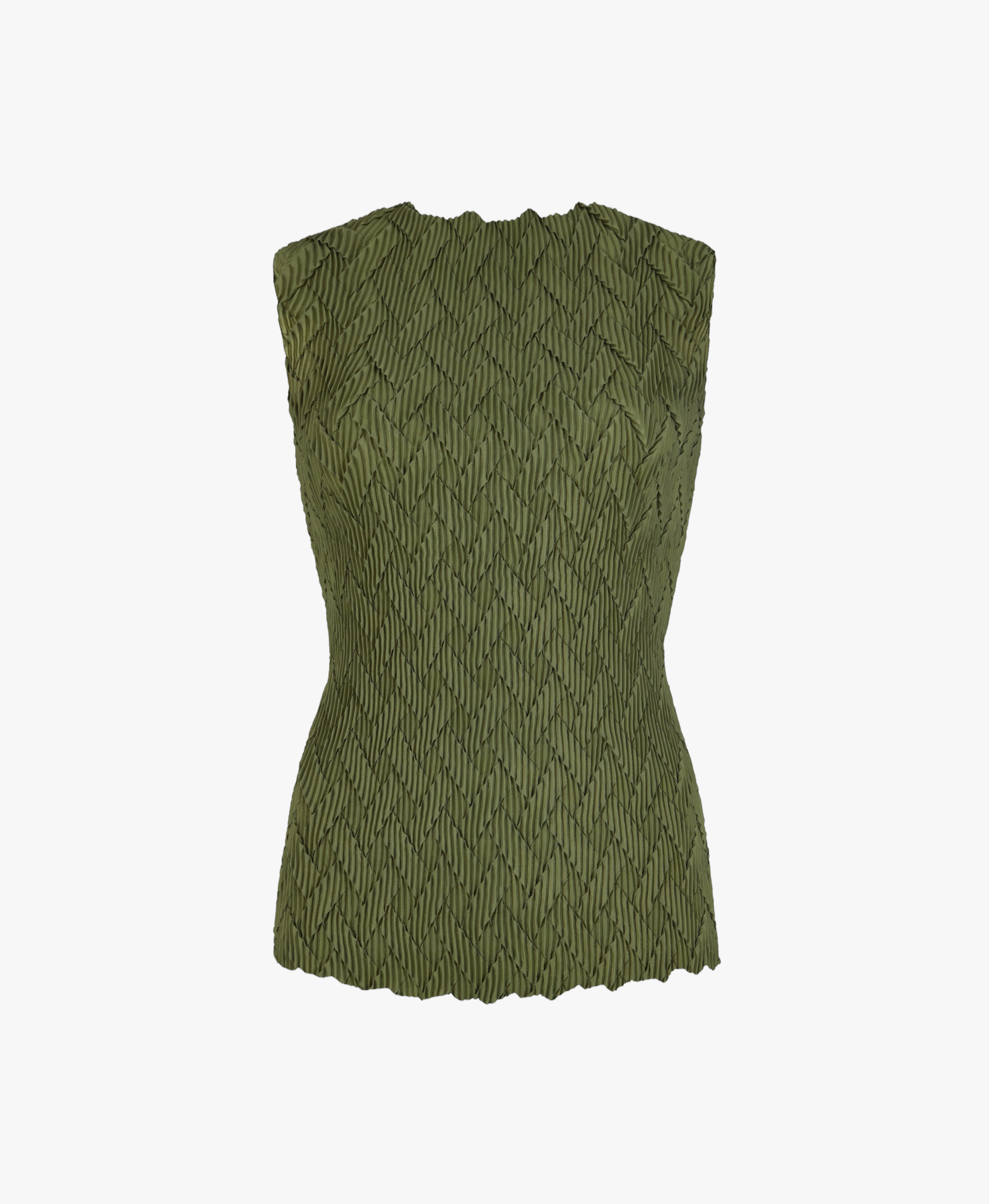 Hand Pleated Basket Top - Olive made by CAHAYA STUDIOS