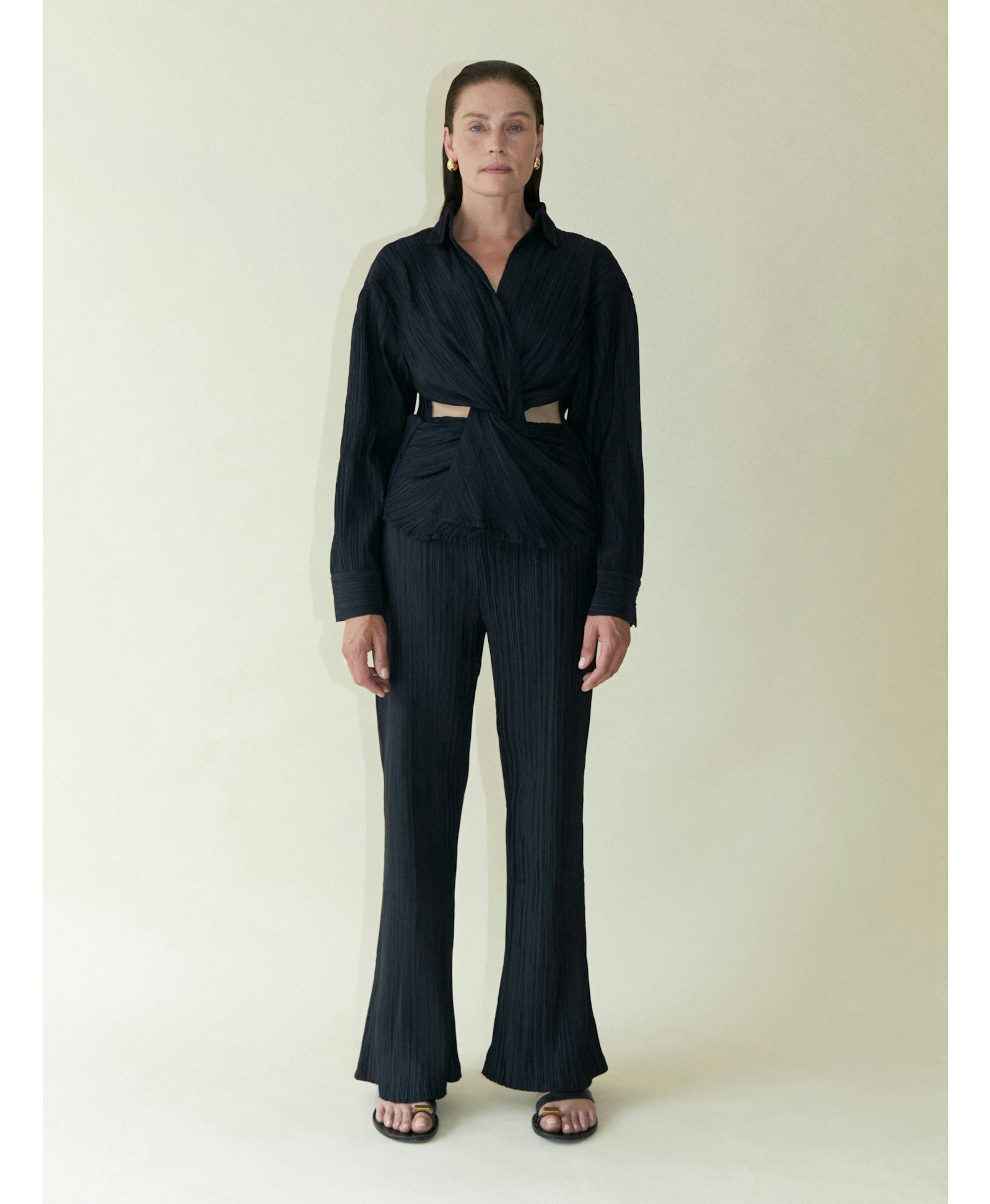 Tree Bark Cut Out Shirt - Dark Navy made by CAHAYA STUDIOS