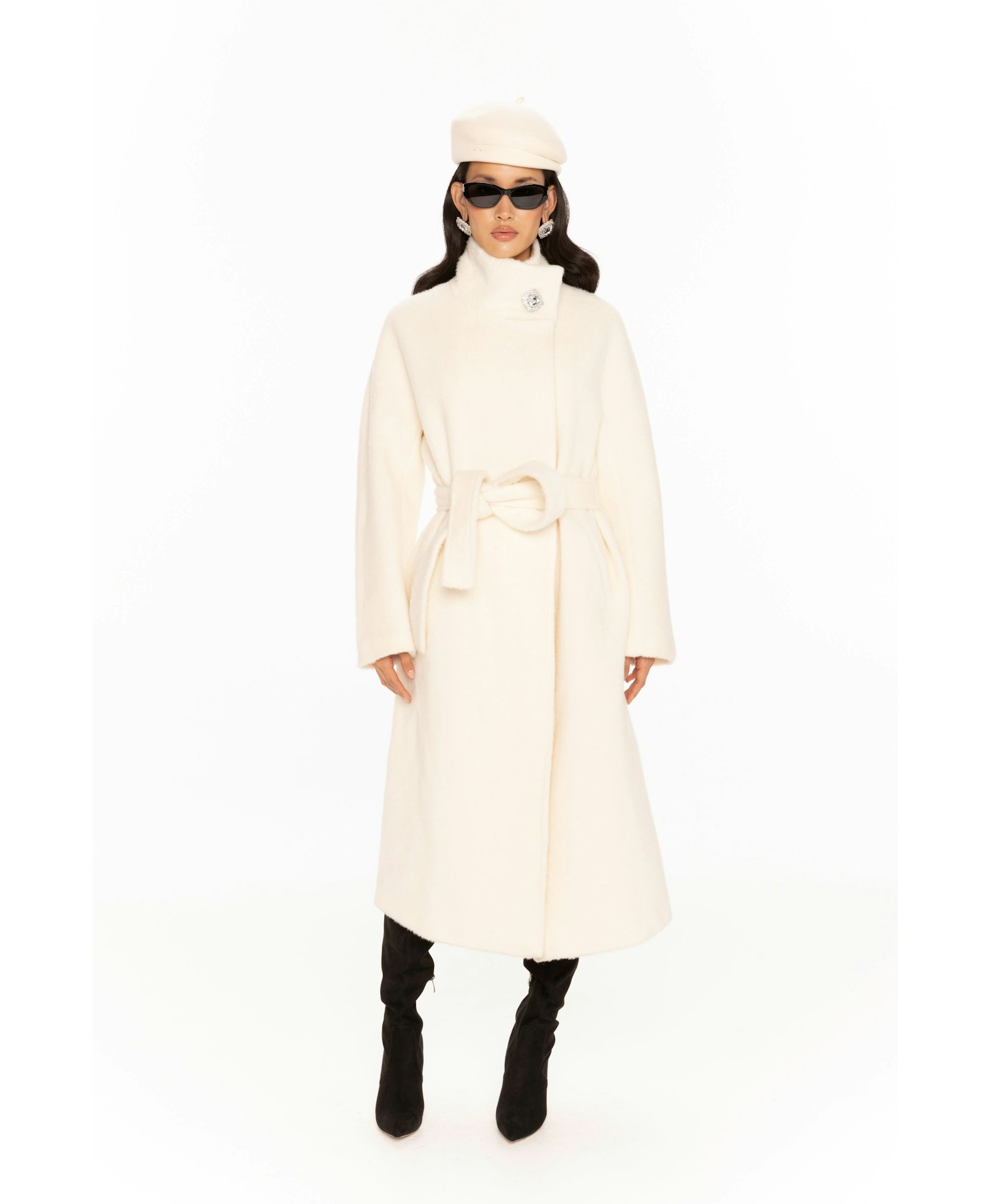 Audrey Long Coat (Off-white) made by Nana Jacqueline