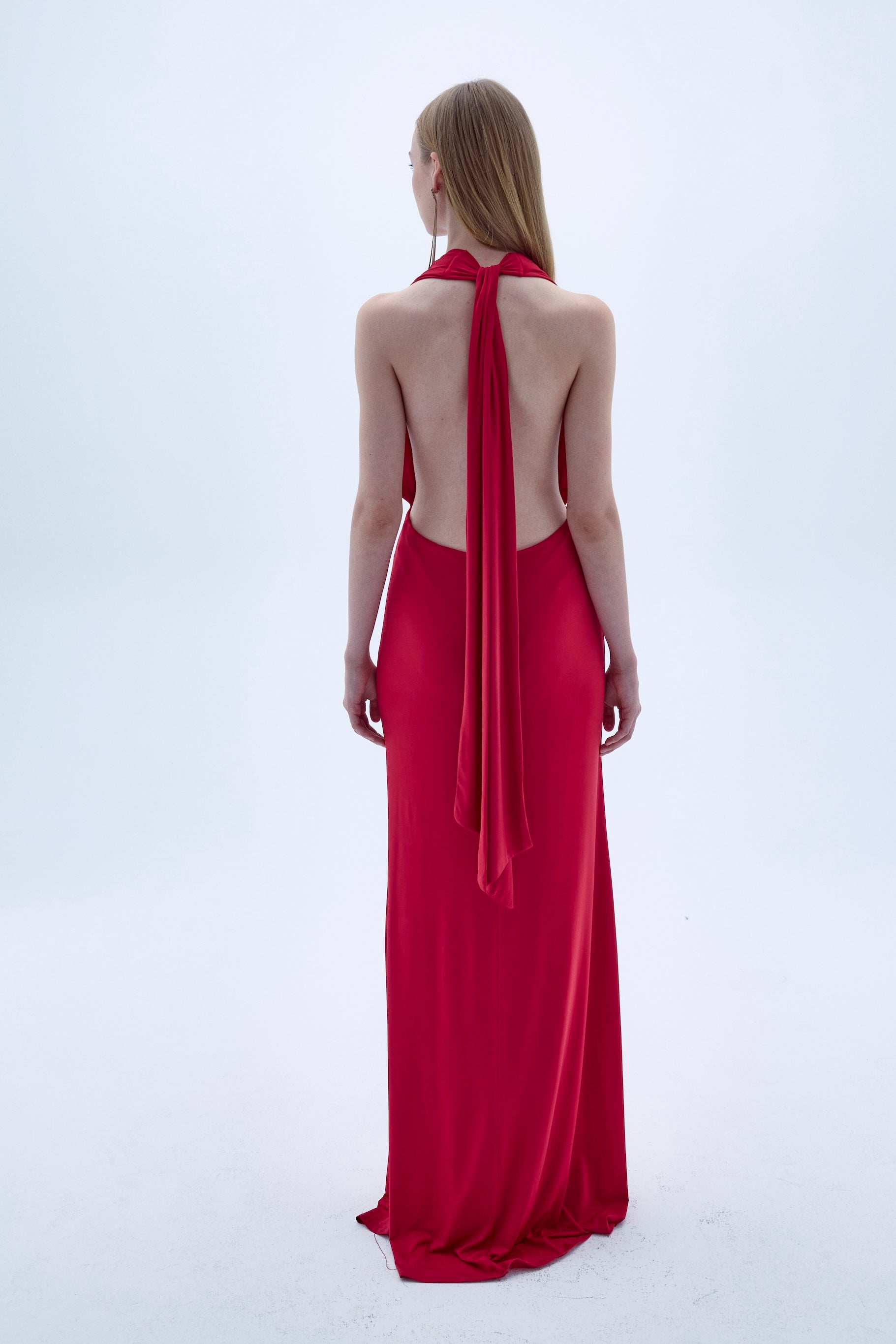 Shop Nazli Ceren Ines Dress In Fiery Red In Firebrick