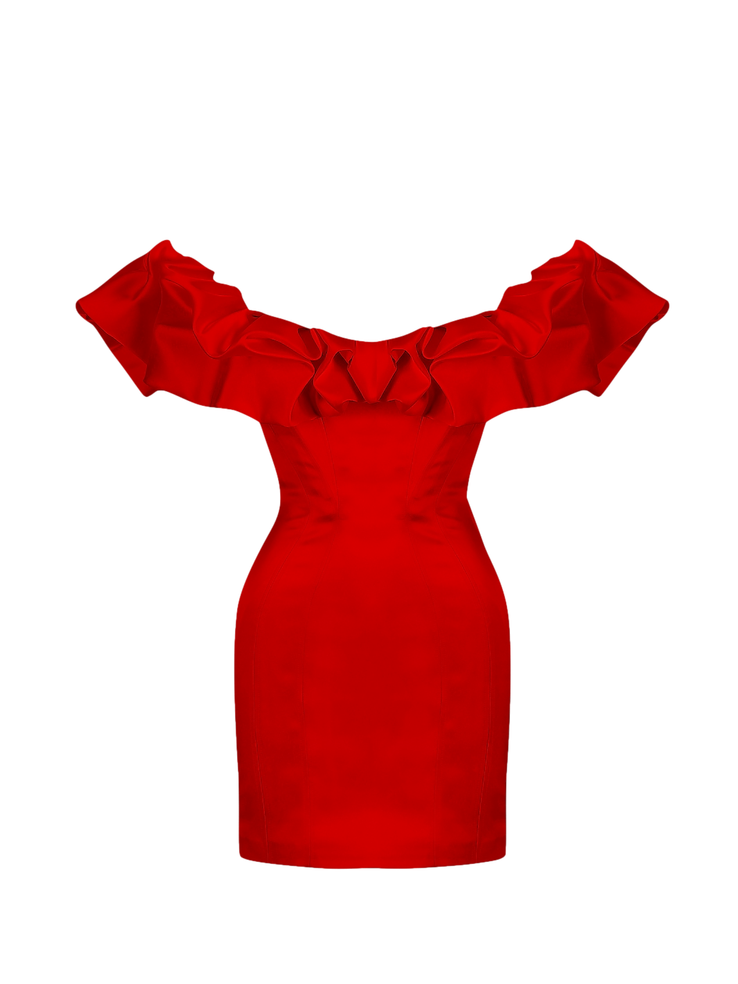 Gigii's Vienna Off-shoulder Ruffle Mini Dress In Spanish Red