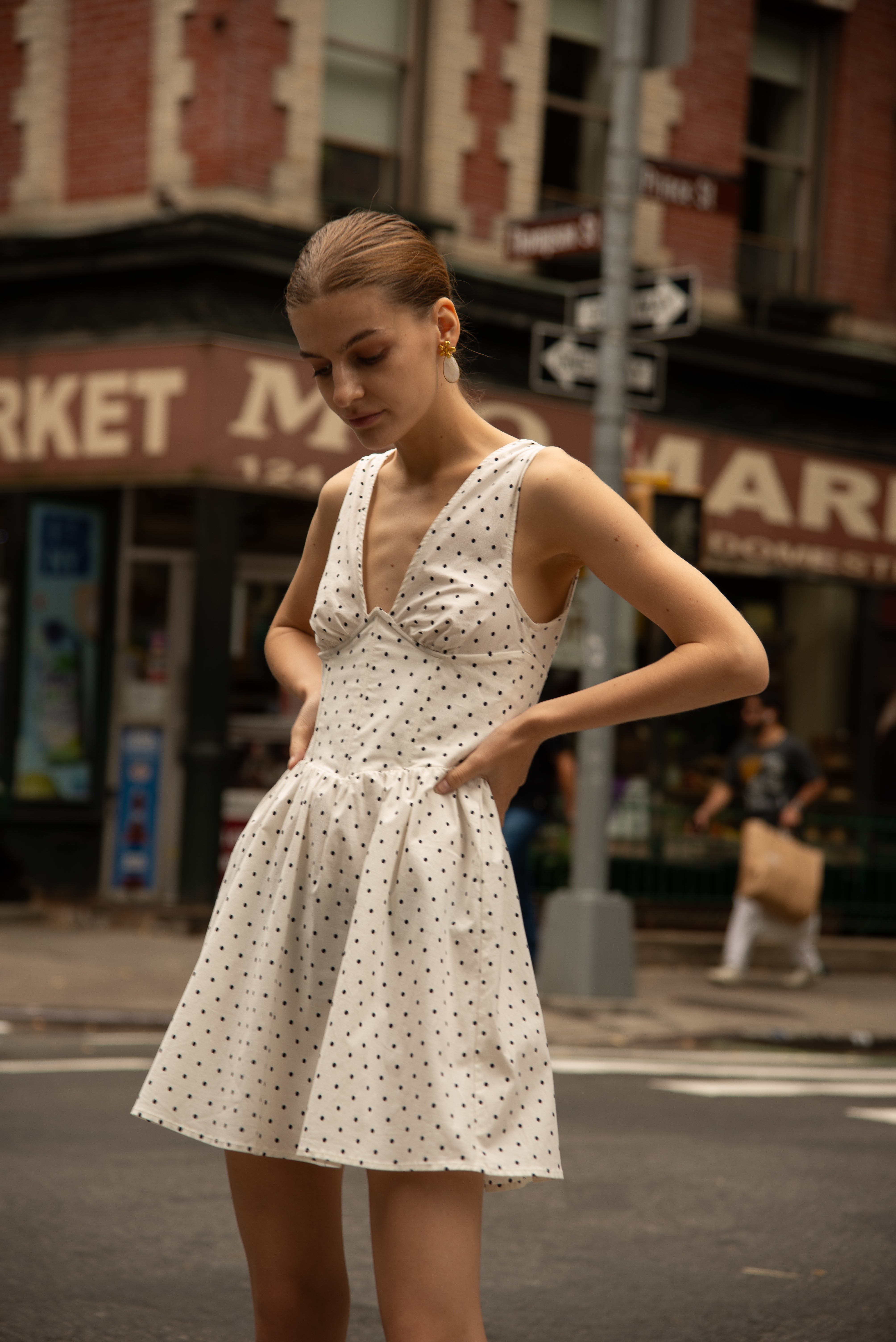 Shop Decolet The Label Izmir Polkadot Sundress In White