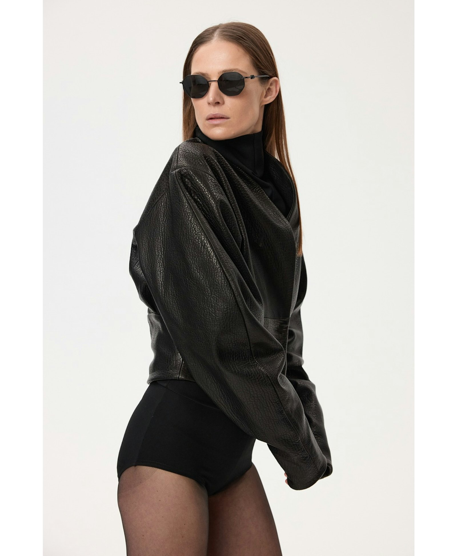 Short Leather Jacket made by YAVORSKA