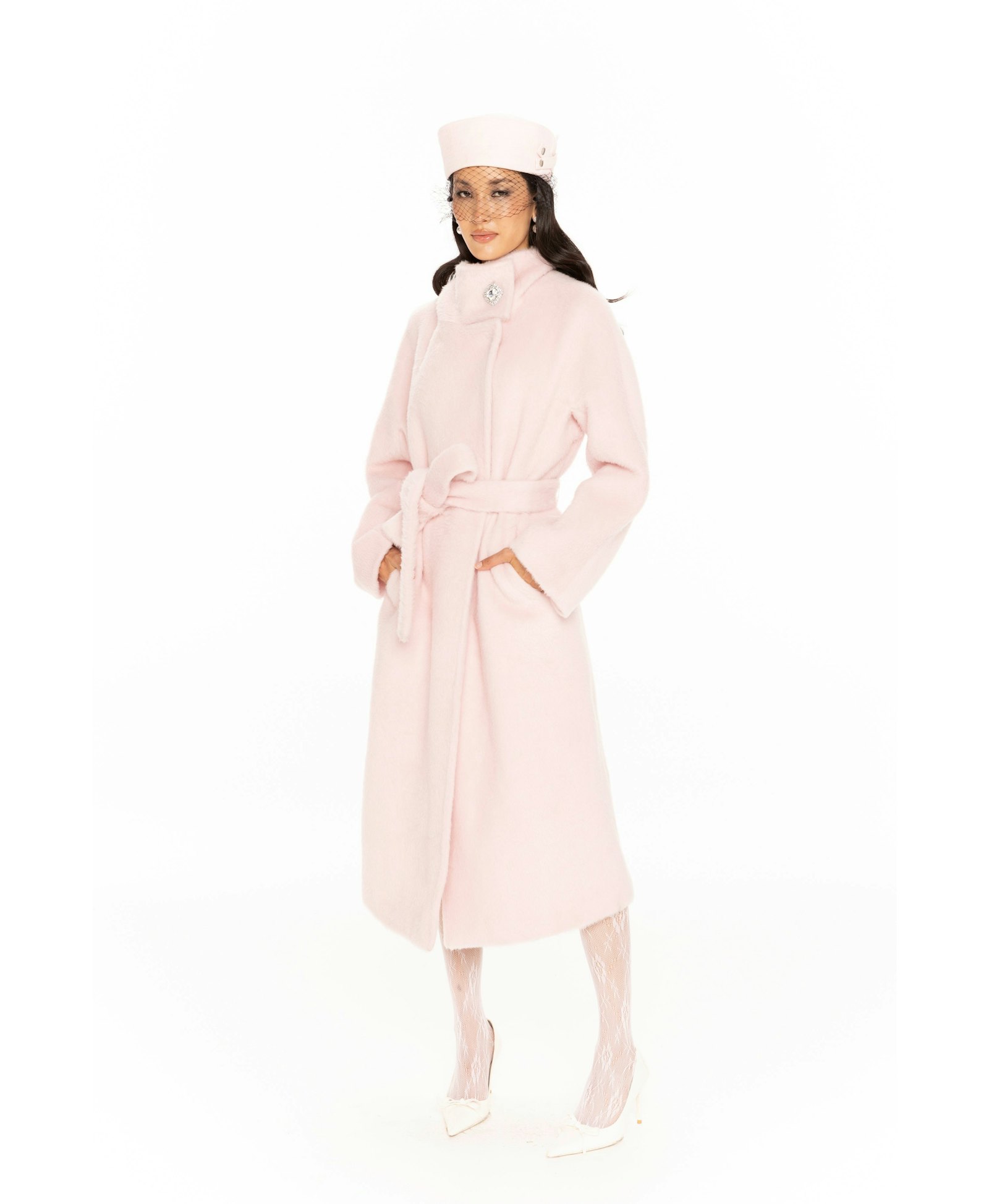 Audrey Long Coat (Pink) made by Nana Jacqueline