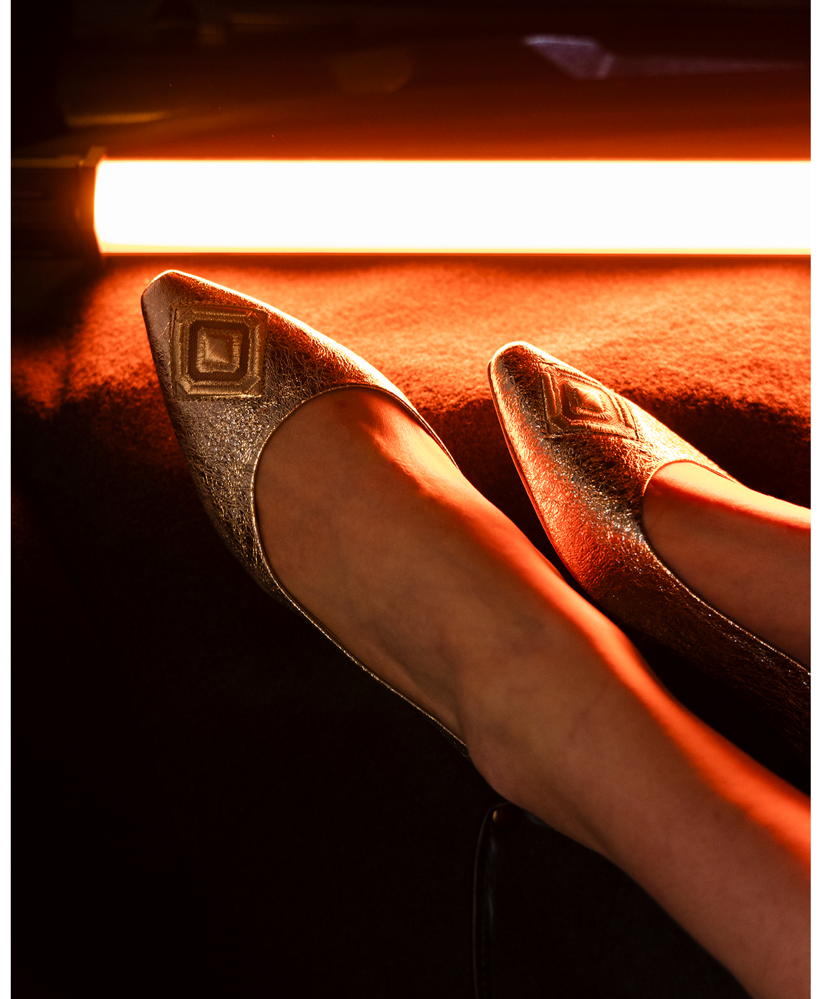 Diamond Ballerina Molten Gold Leather in Gold made by ATANA