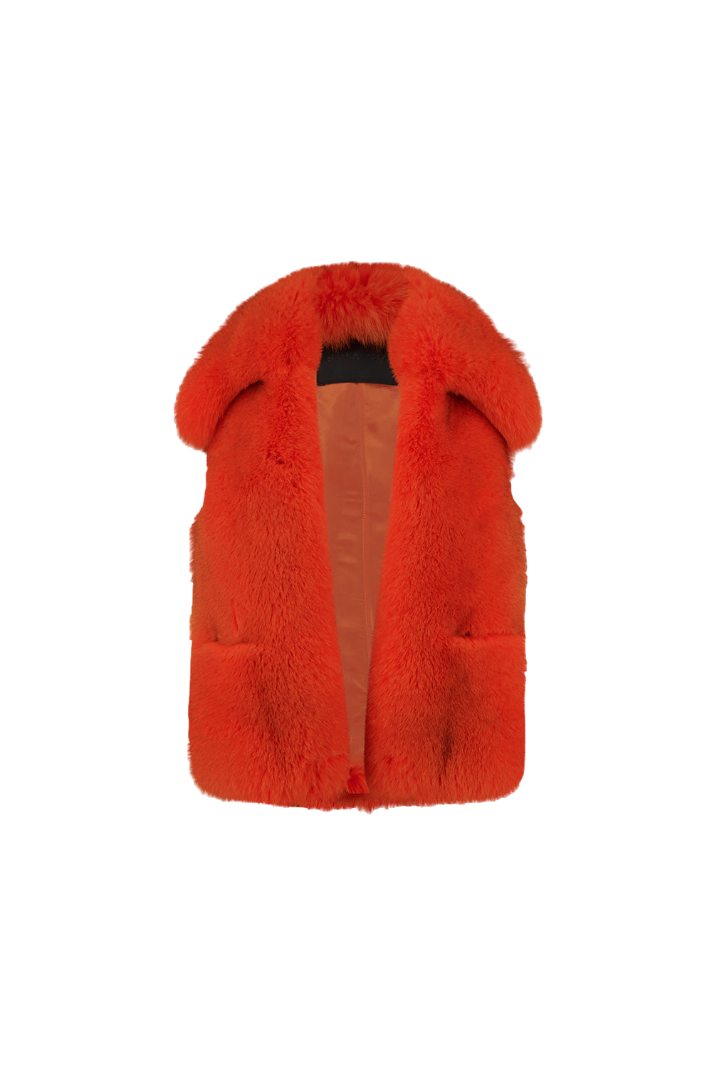 Sirapop Fox Fur Waistcoat In Red