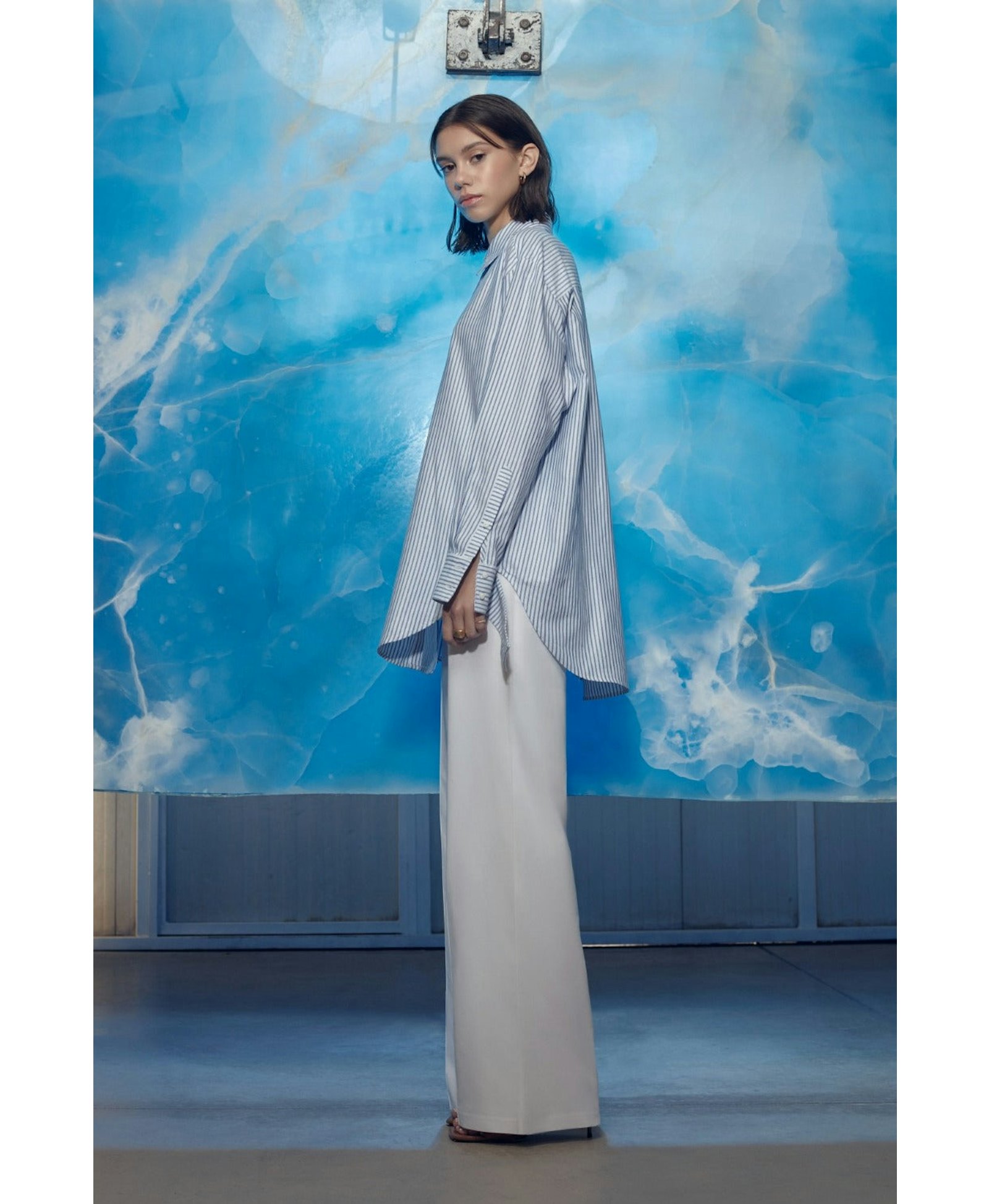 Saze Cuff Detailed Cotton Shirt made by Nazli Ceren