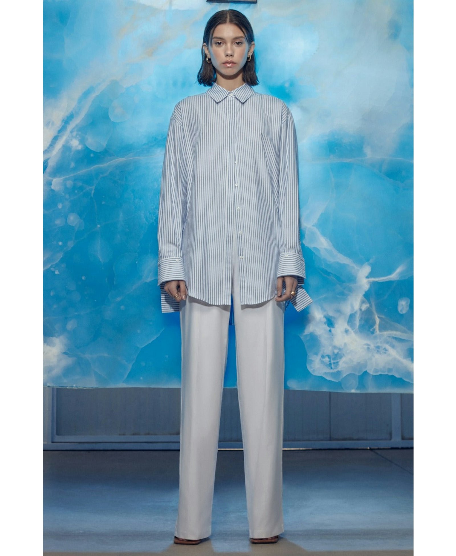 Saze Cuff Detailed Cotton Shirt made by Nazli Ceren