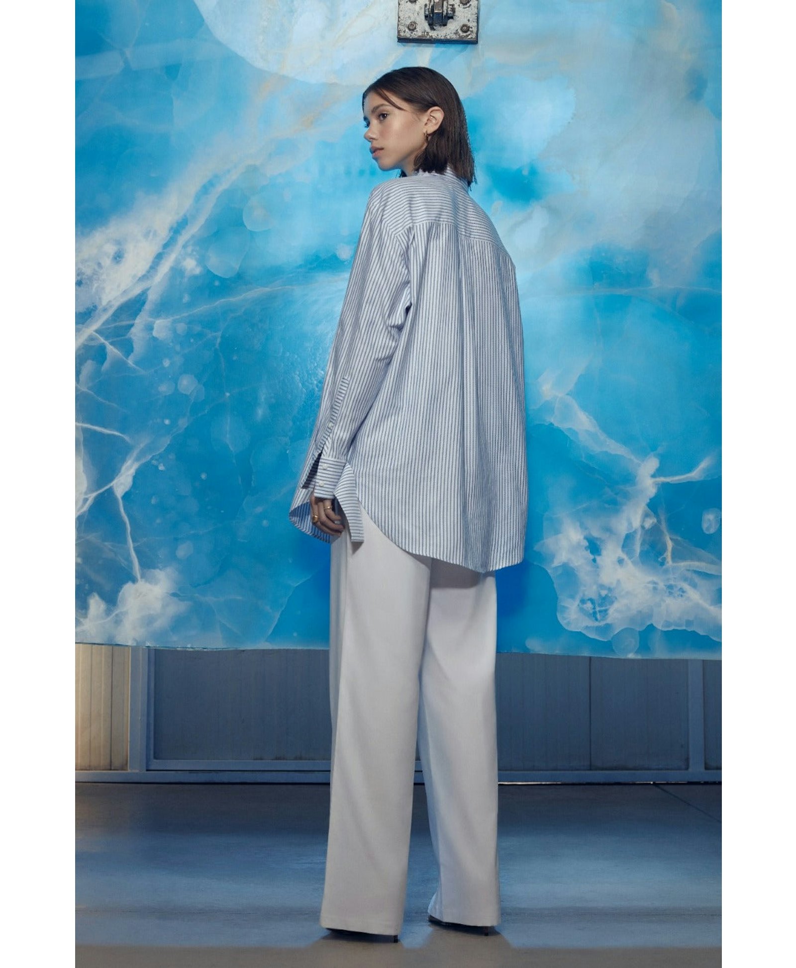 Saze Cuff Detailed Cotton Shirt made by Nazli Ceren