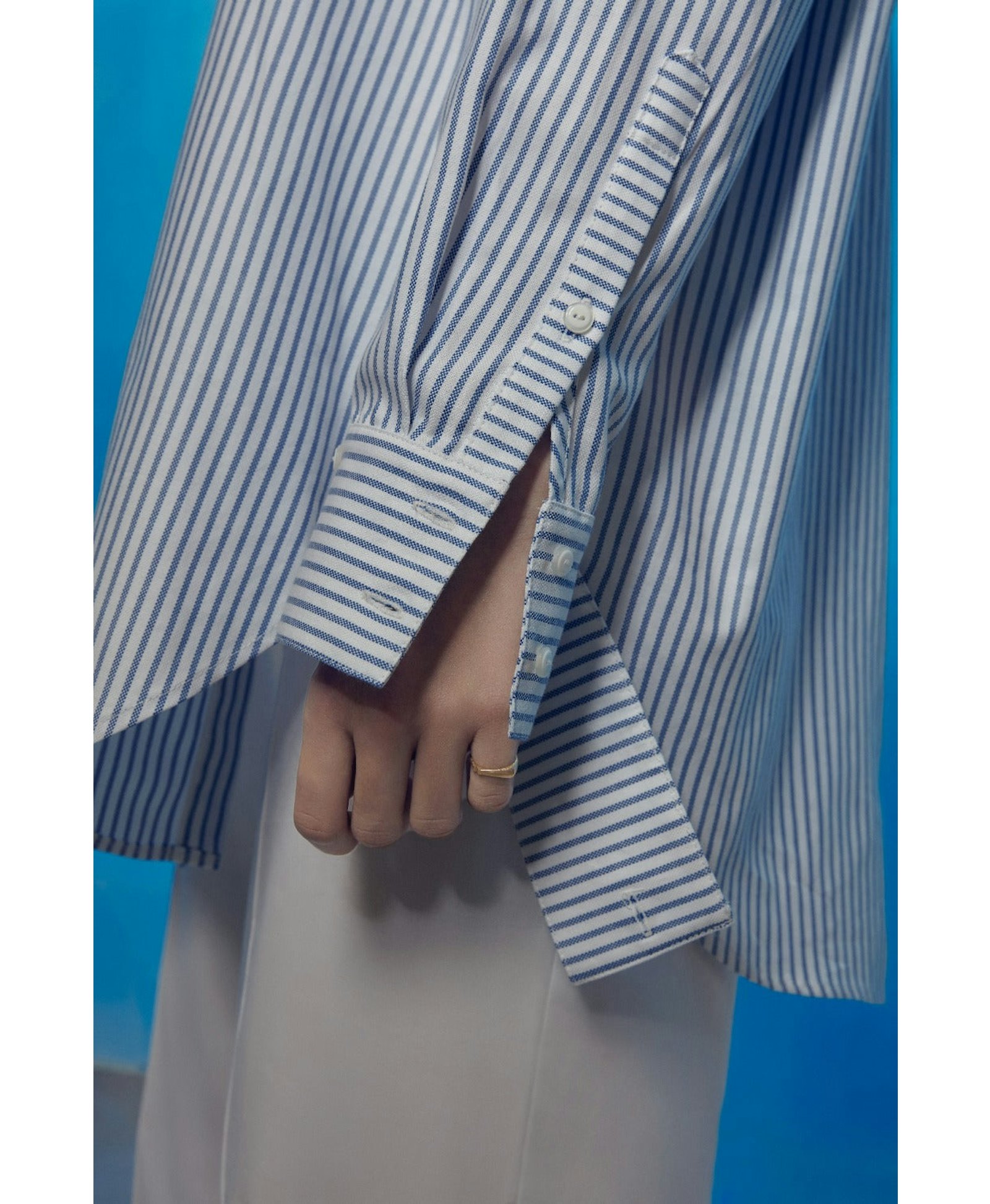 Saze Cuff Detailed Cotton Shirt made by Nazli Ceren