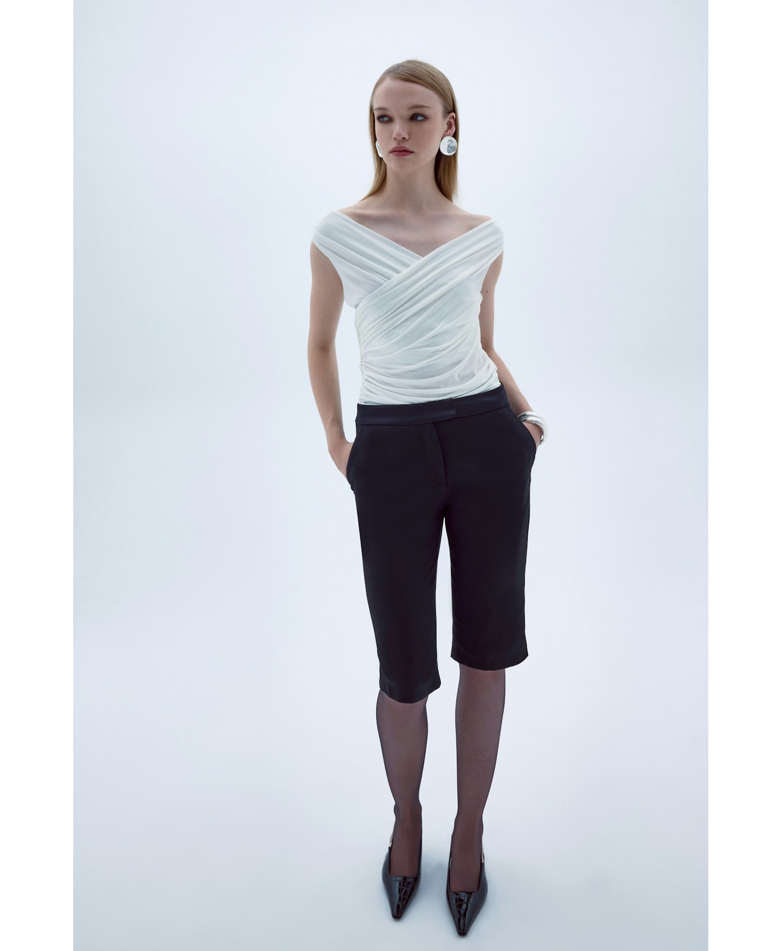 Cheri Blouse In White made by Nazli Ceren