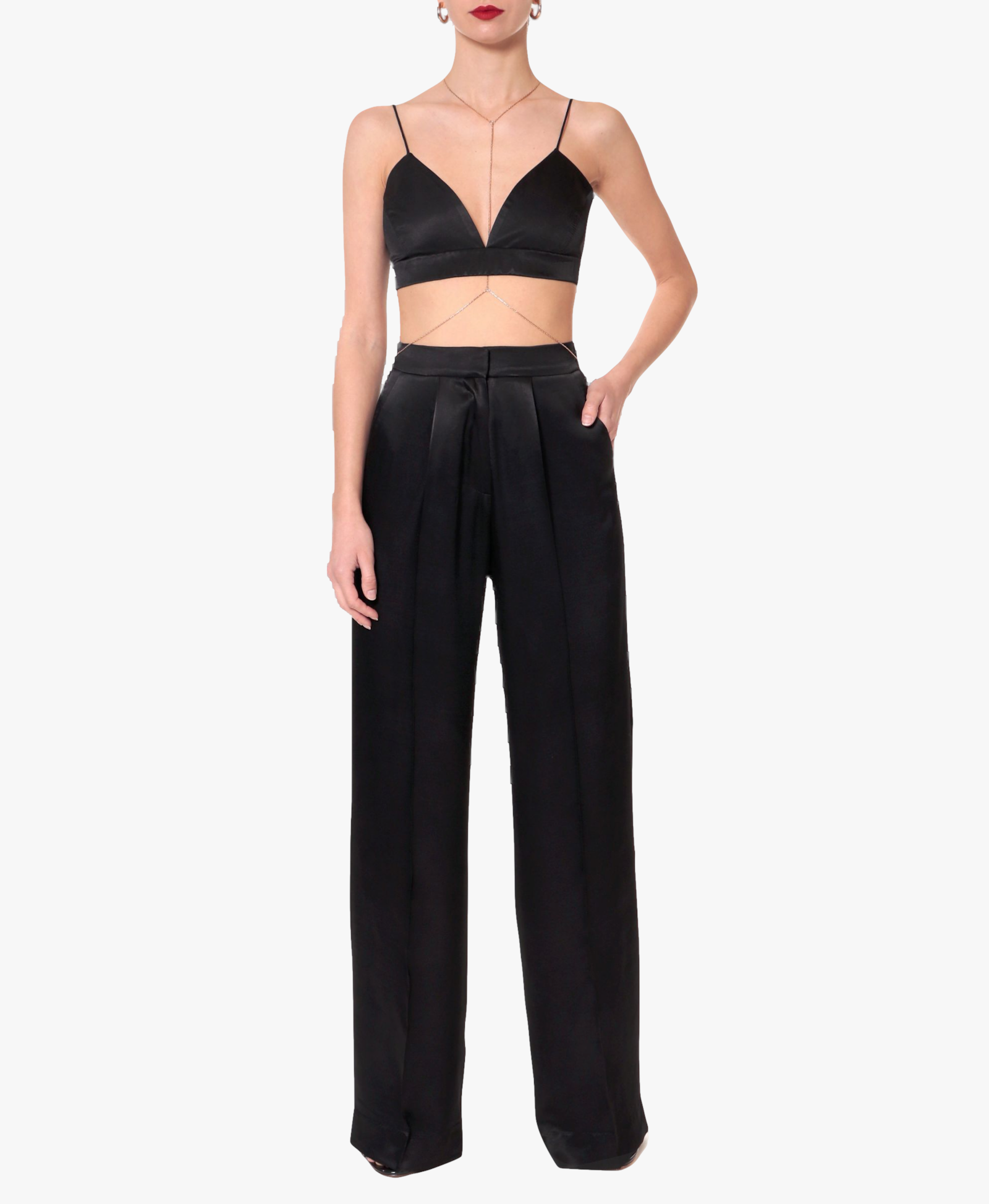 Trousers Jessie Glossy Black made by HALEWSKI